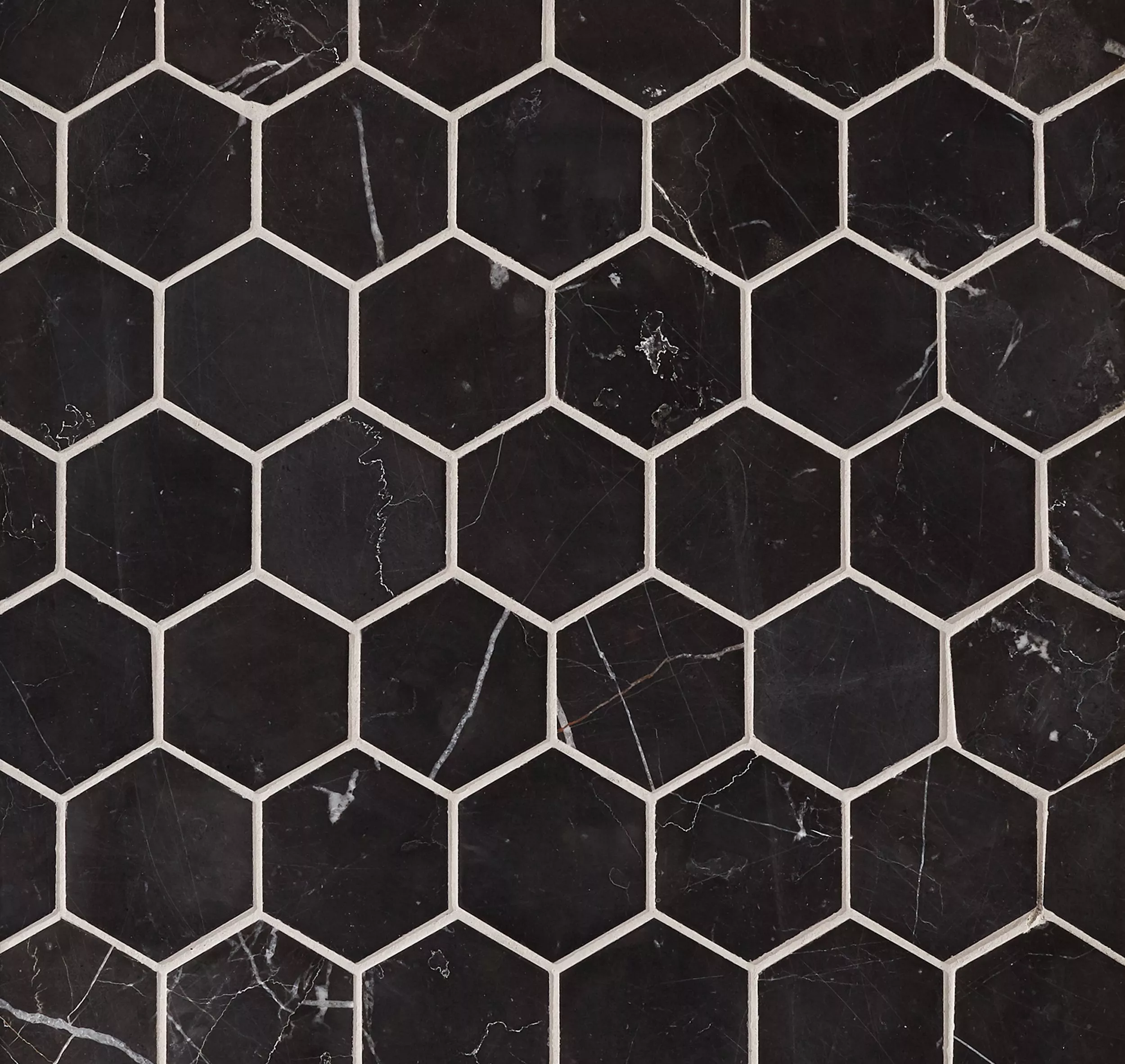 Nero 2 in. Hexagon Polished Marble Mosaic