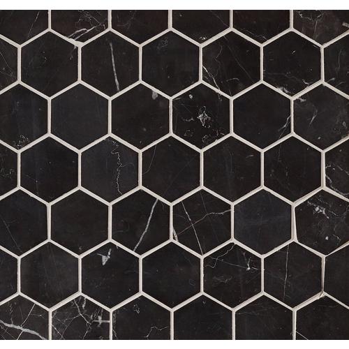 Nero 2 In Hexagon Polished Marble Mosaic 12 X 12 100652239 Floor And Decor