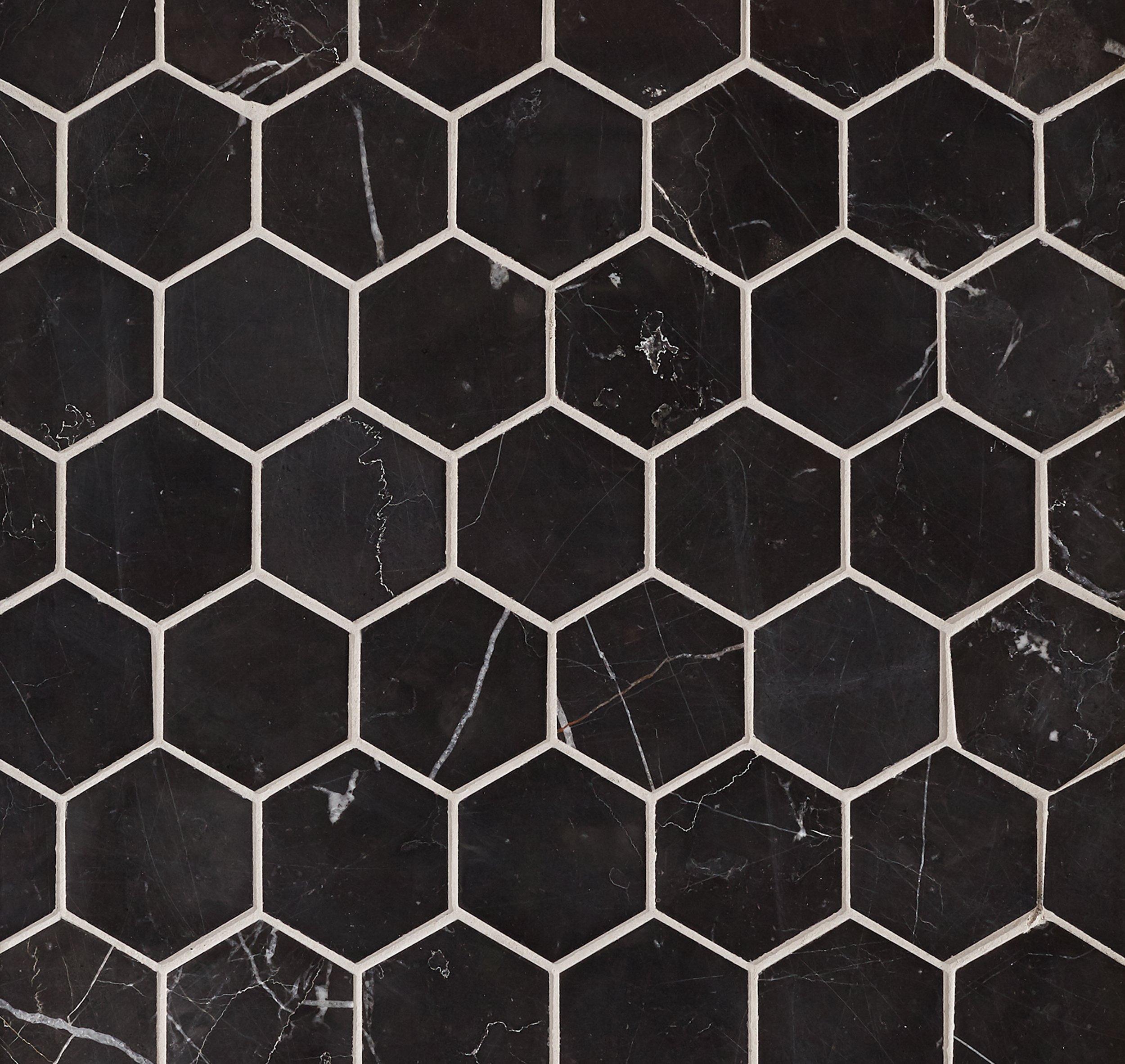 Nero Hexagon Polished Marble Mosaic