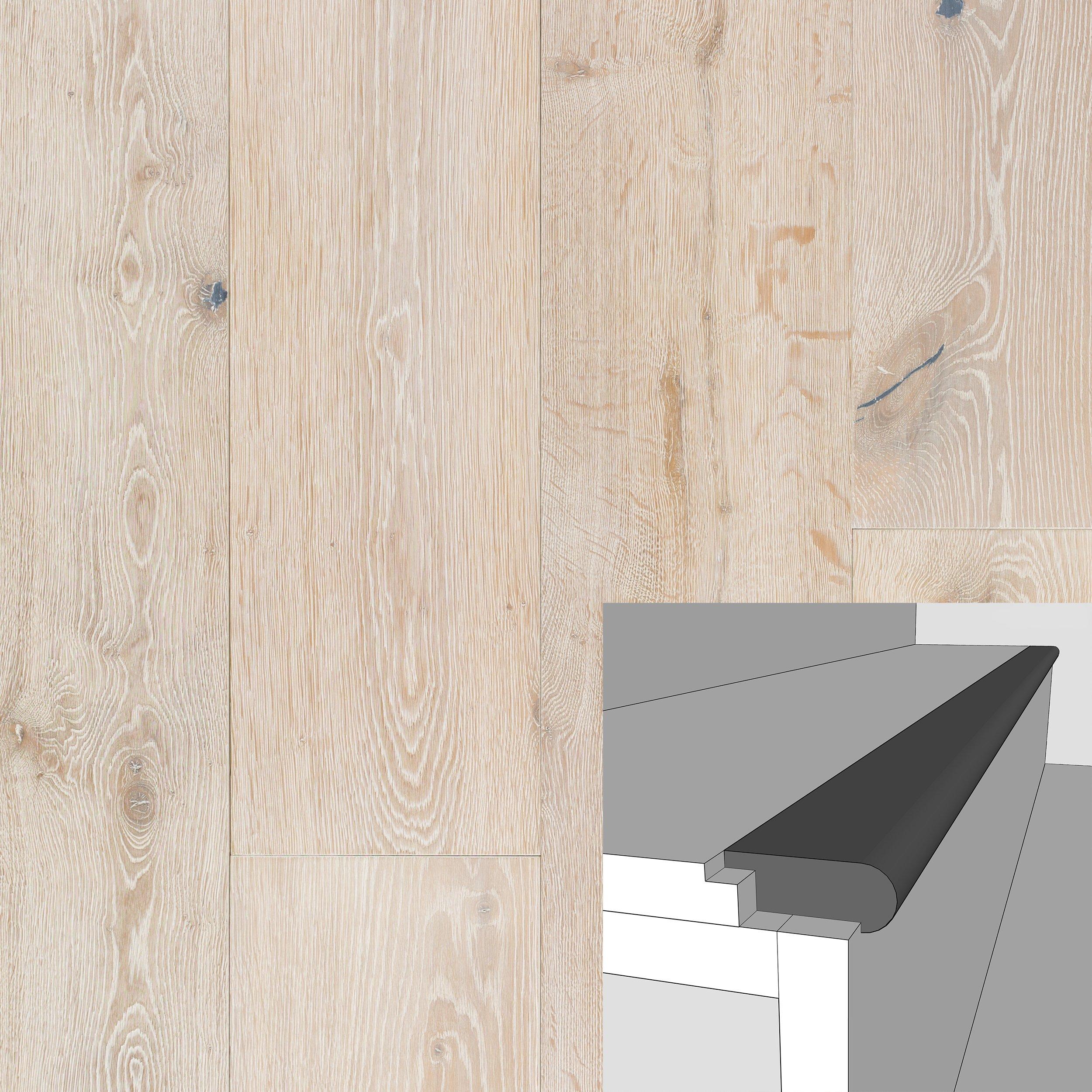 Color 37220P Medium Solid Hardwood Flush Stair Nose