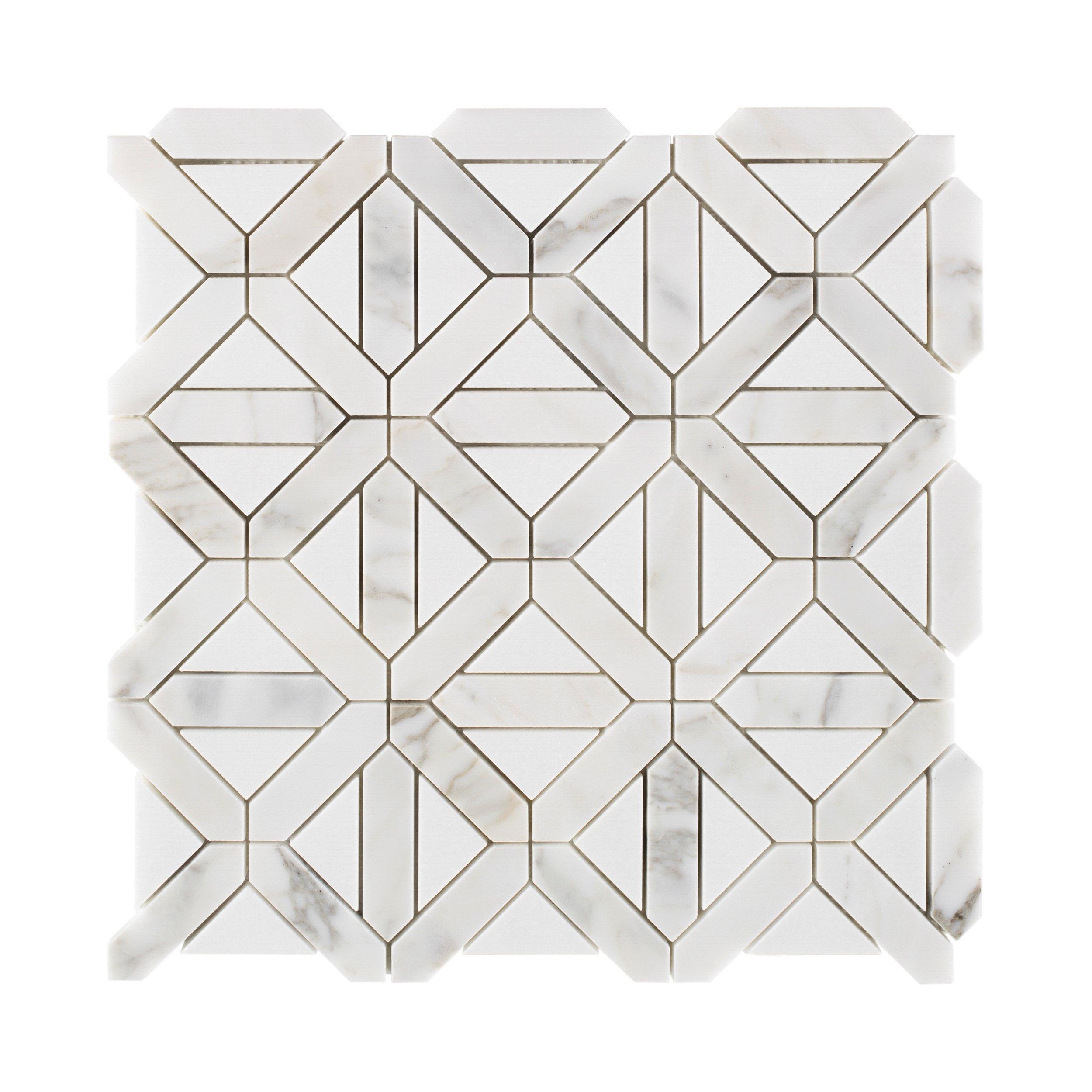 Canterbury Calacatta Thassos Polished Marble Mosaic