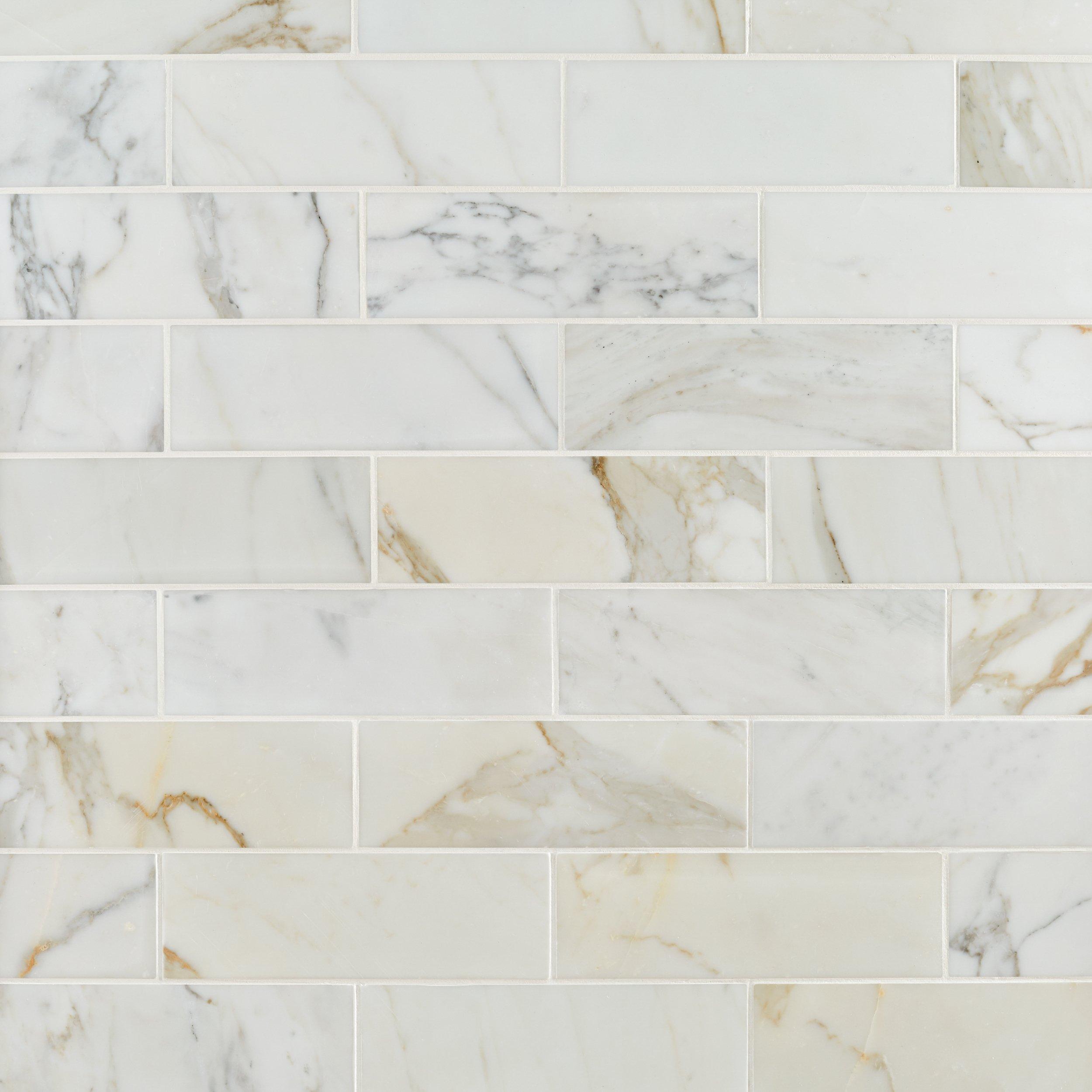 Calacatta Polished Marble Tile 4 X 12 100654490 Floor And Decor