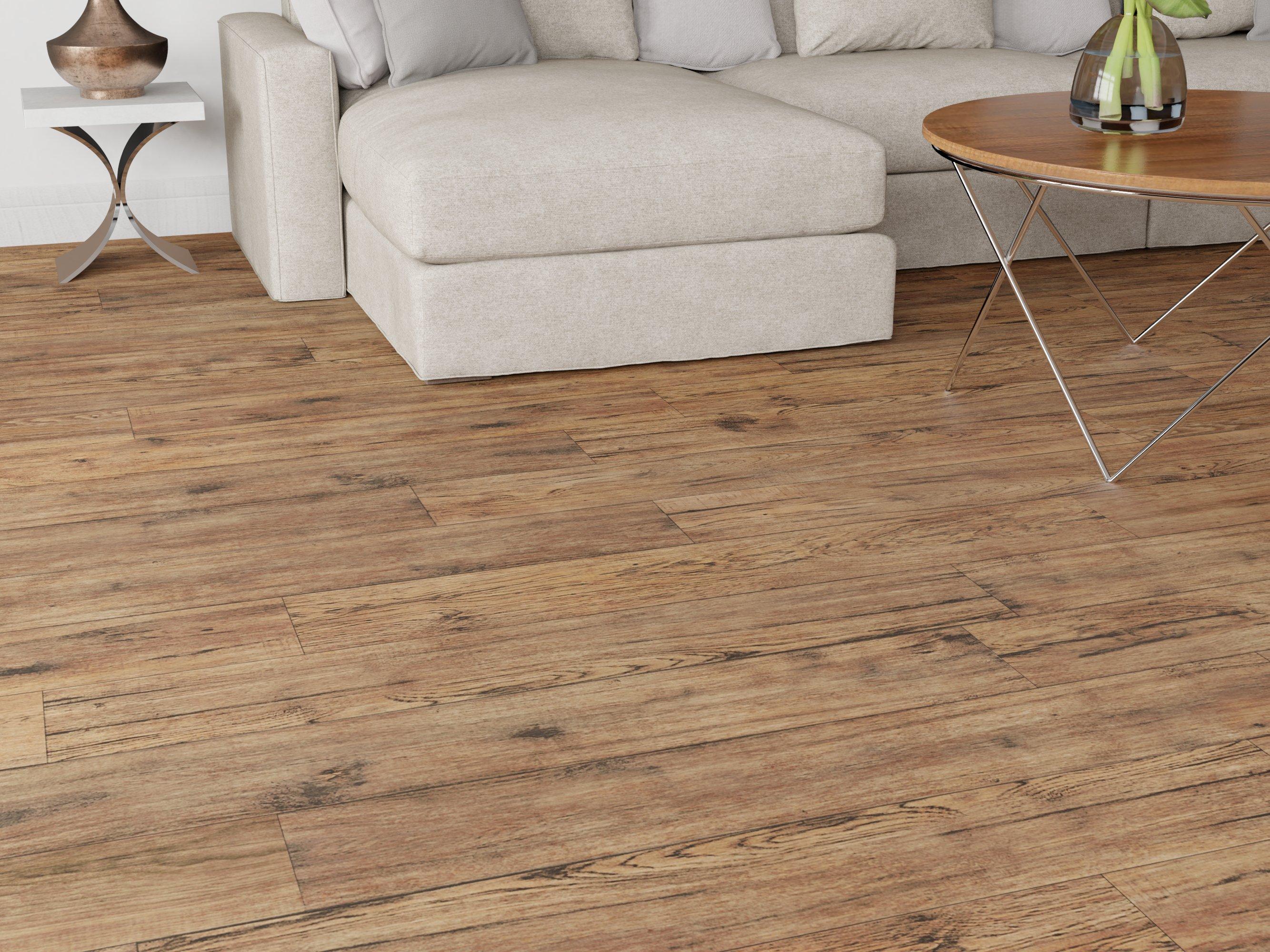 Duralux Performance | Barns Creek Oak Rigid Core Luxury Vinyl Plank - Foam Back, 5 mm, Beige - Floor & Decor