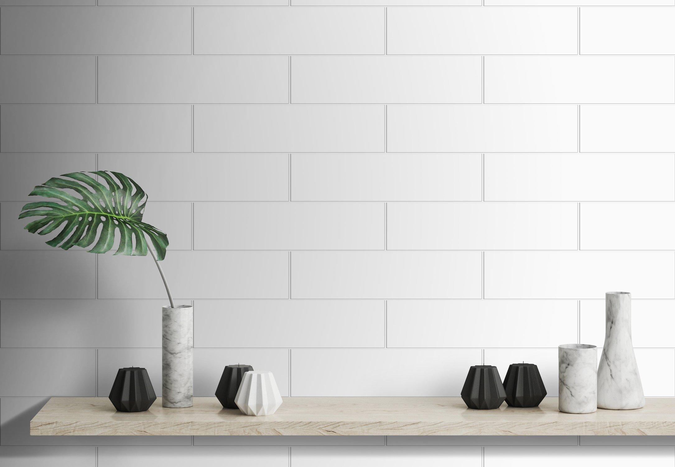 white ceramic tile backsplash