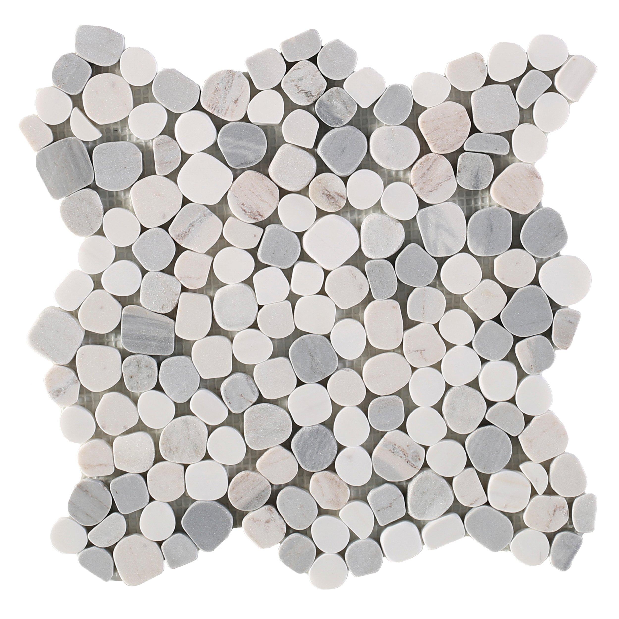 Dolomite Palissandro Pebble Honed Marble Mosaic