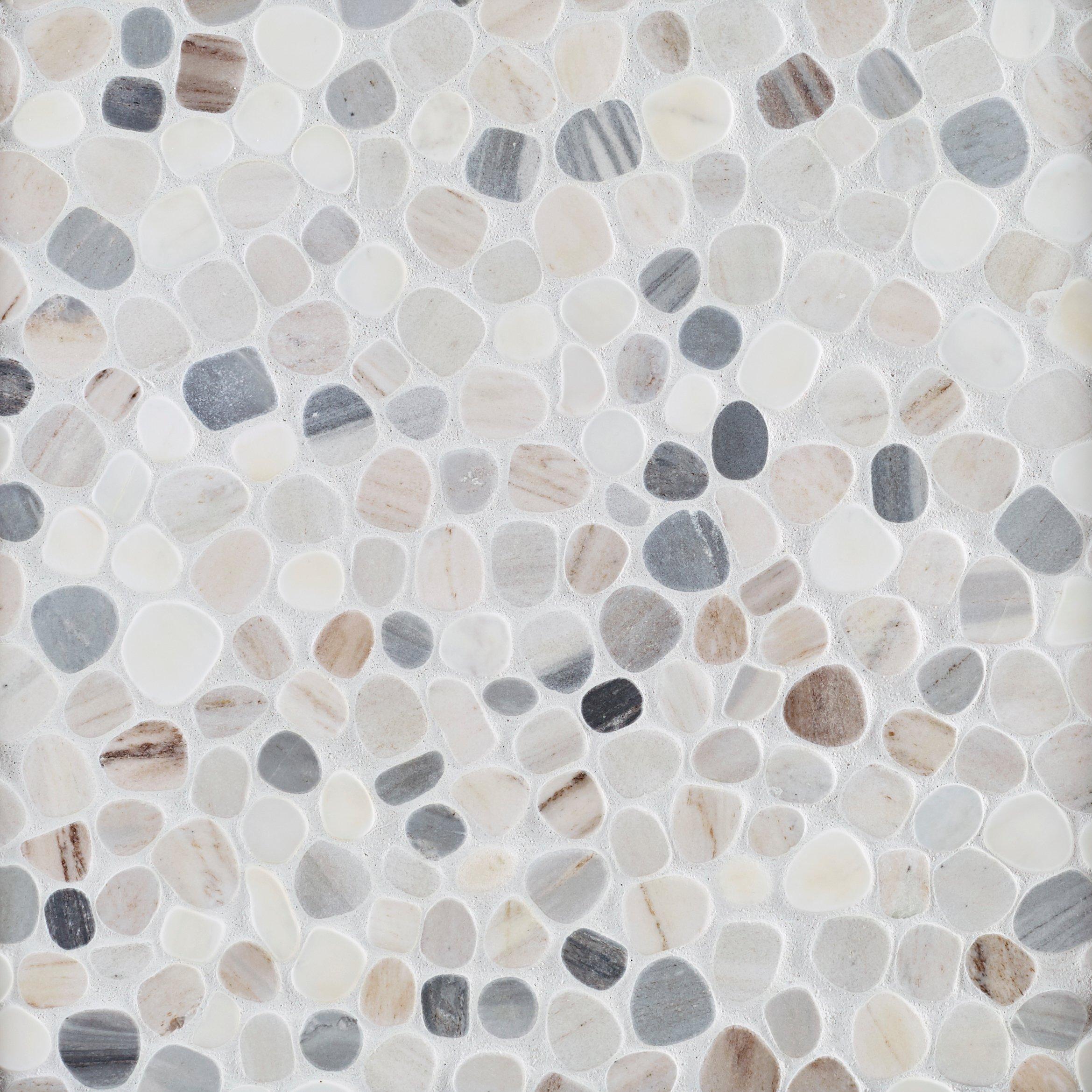 Dolomite Palissandro Pebble Honed Marble Mosaic