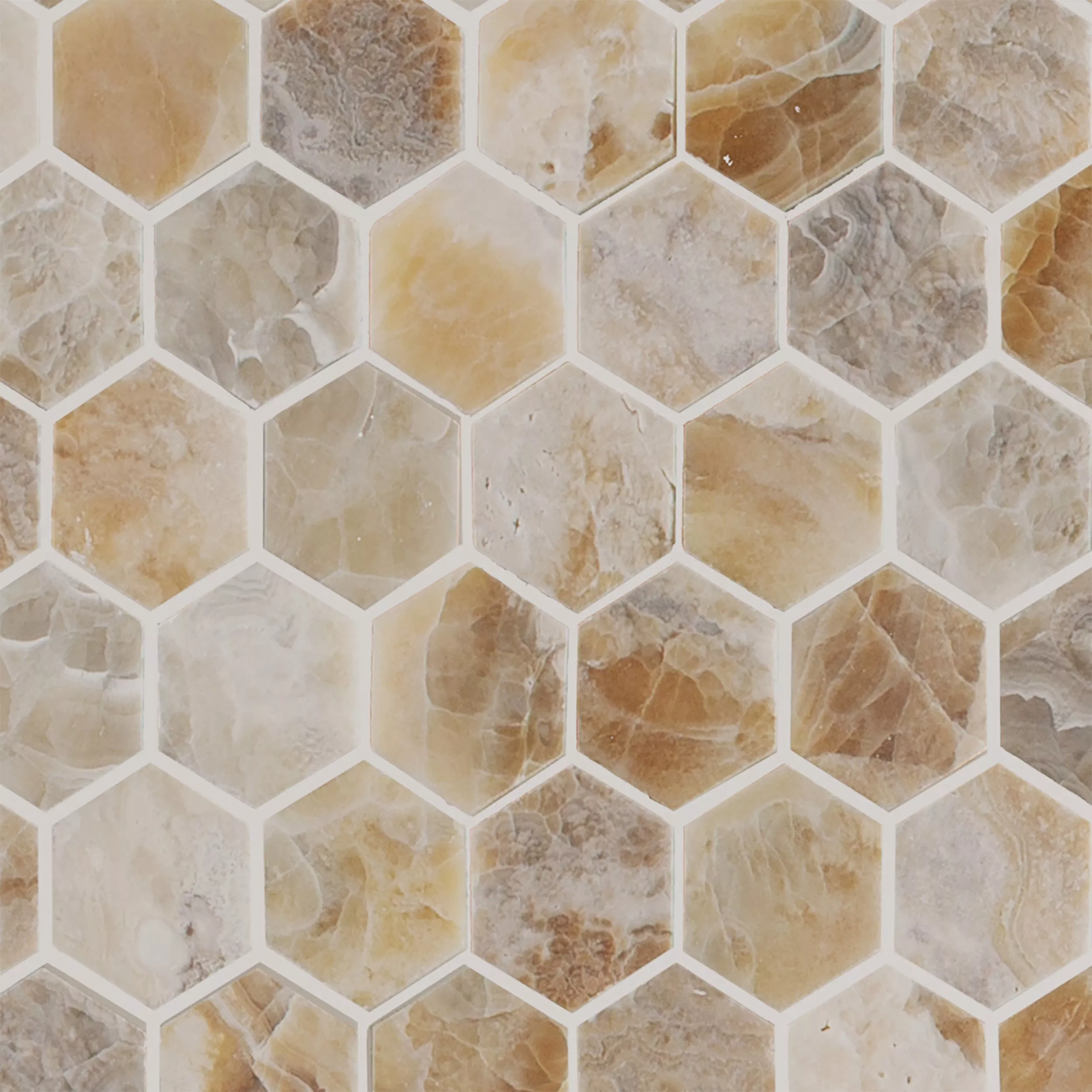 Traonyx 2 in. Hexagon Brushed Travertine Mosaic