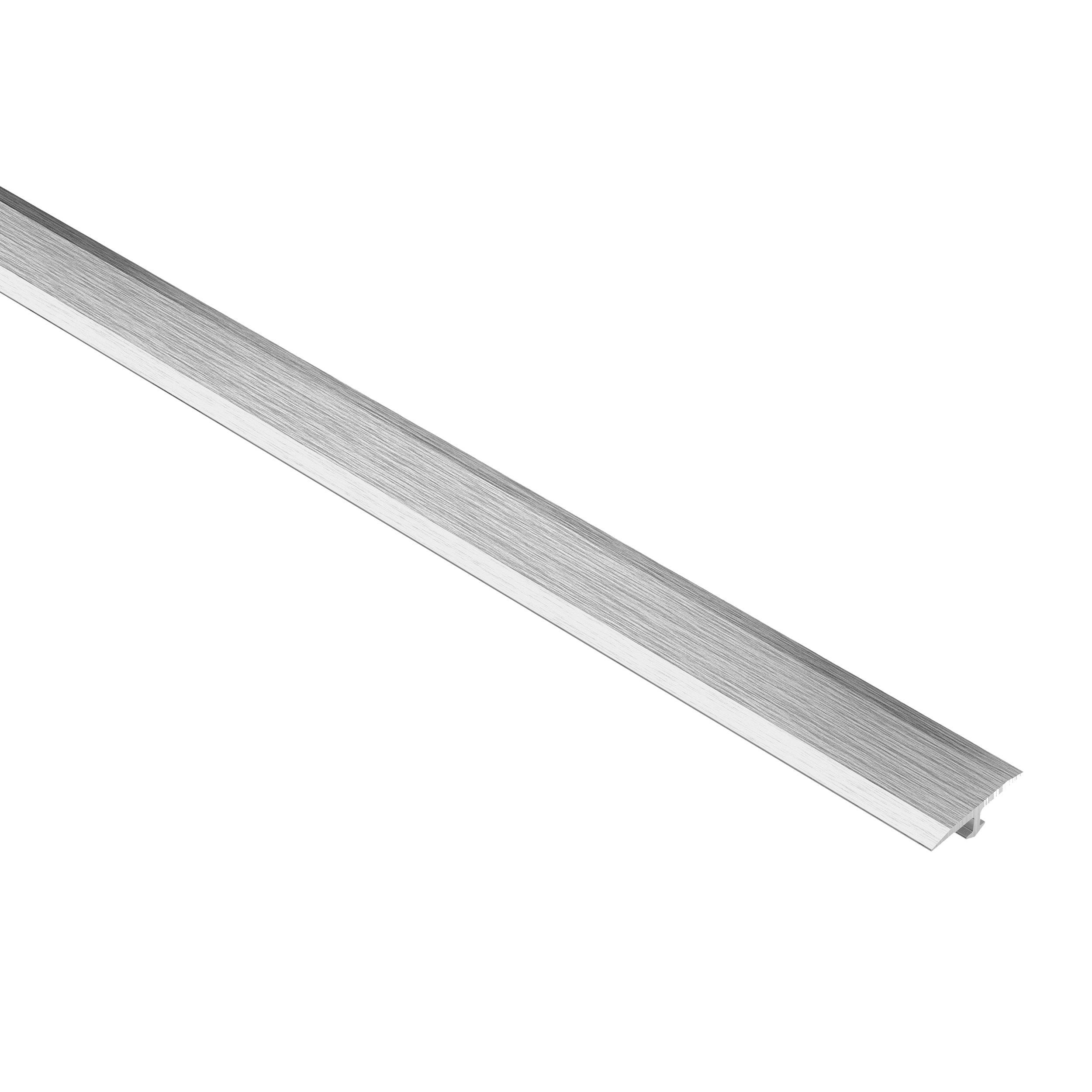 Schluter Vinpro-T 17/32in. Wide Transition Aluminum Brushed Chrome