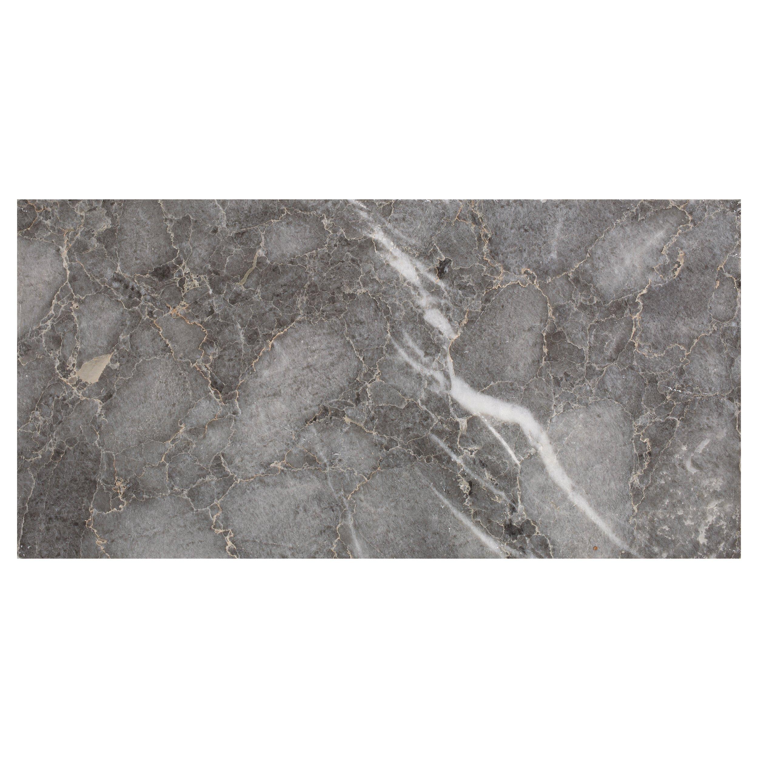 Centurion Gray Polished Marble Tile 12 x 24 100527324 Floor and Decor