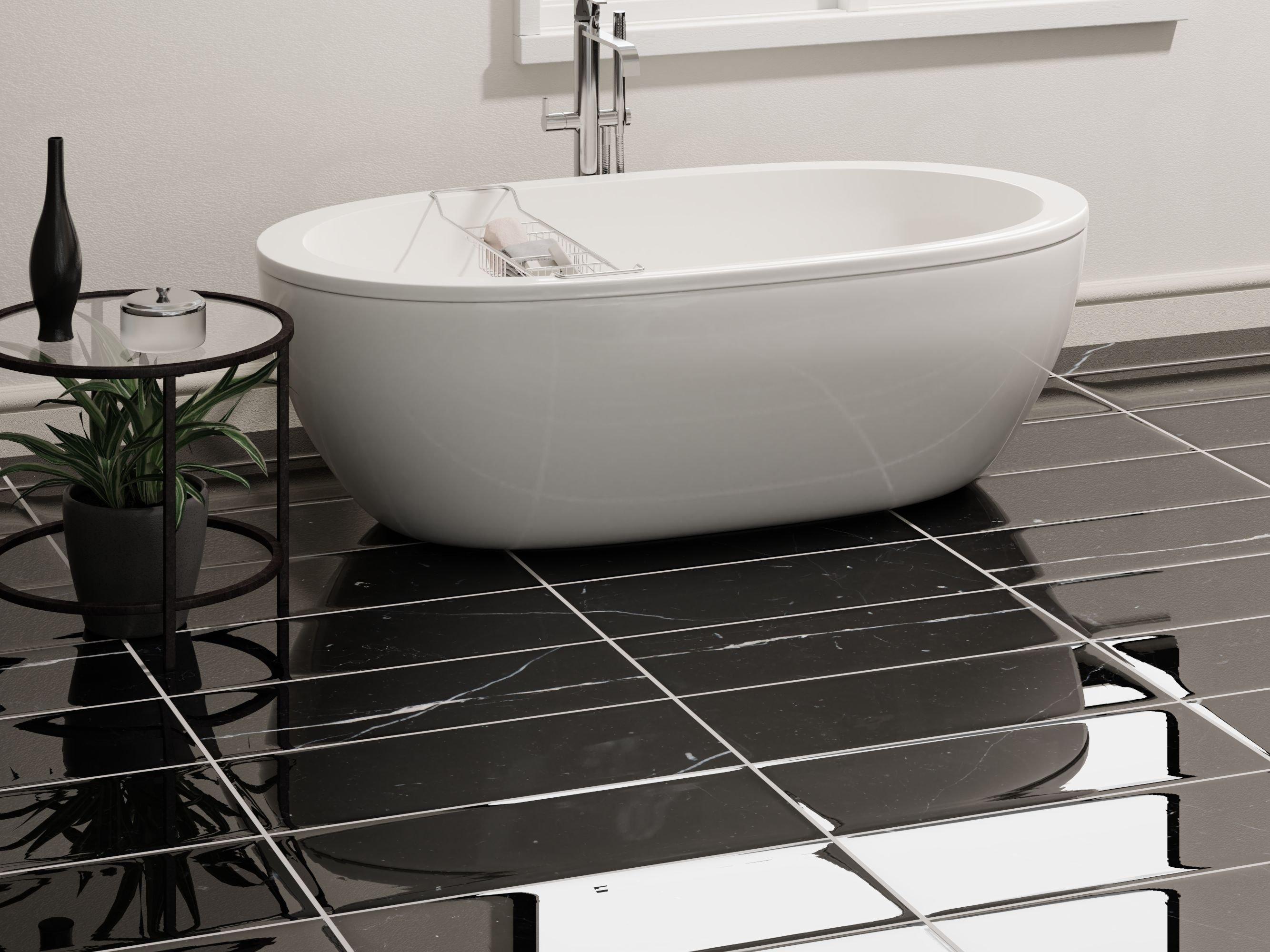 Sable Black Polished Marble Tile