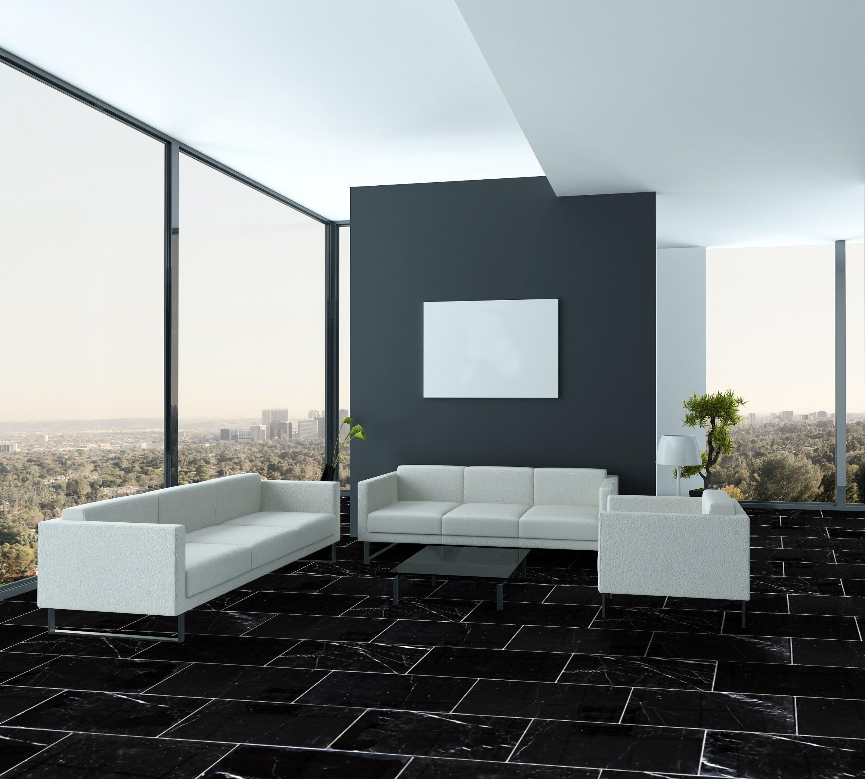 black stone flooring