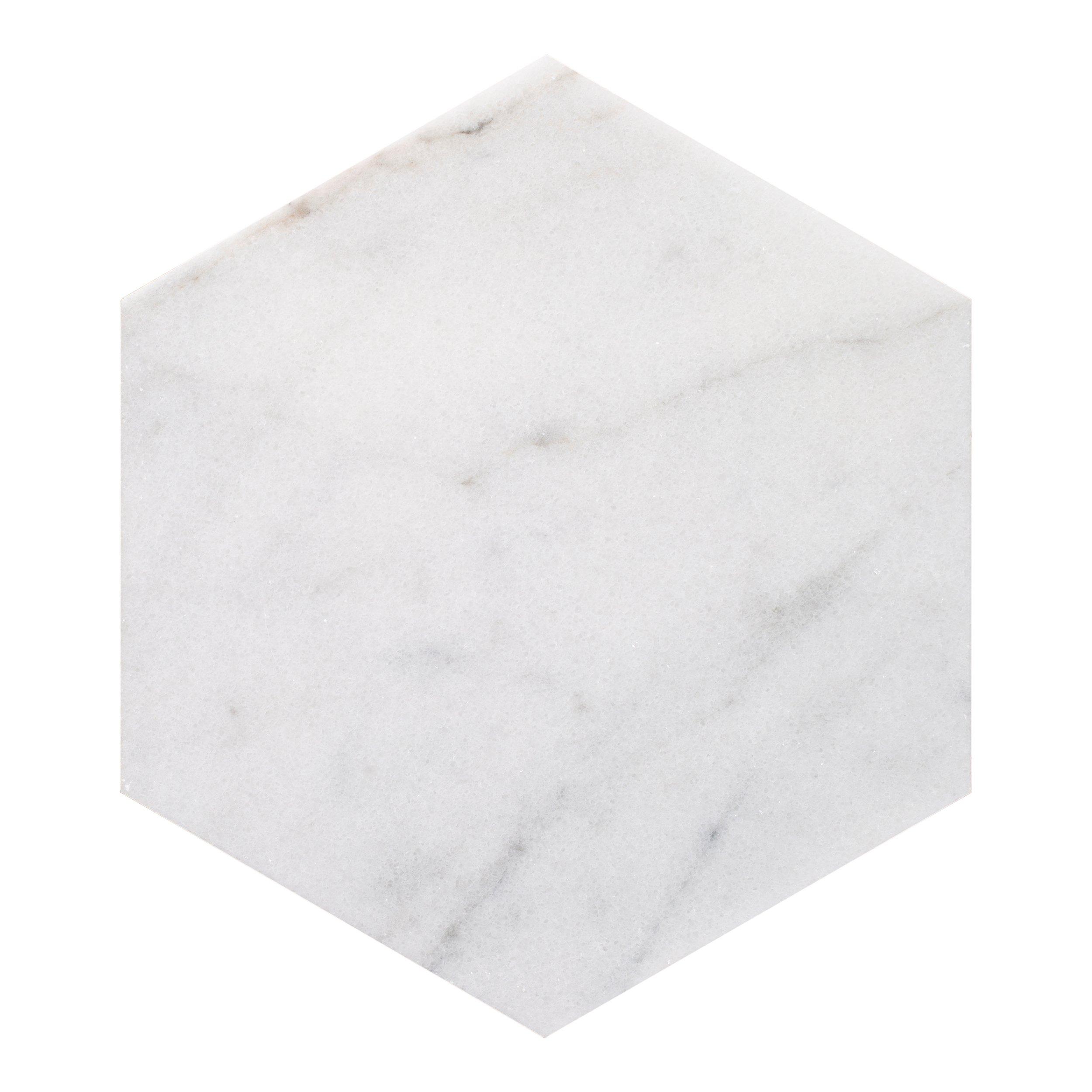 Bianco Blanco Hexagon Polished Marble Tile