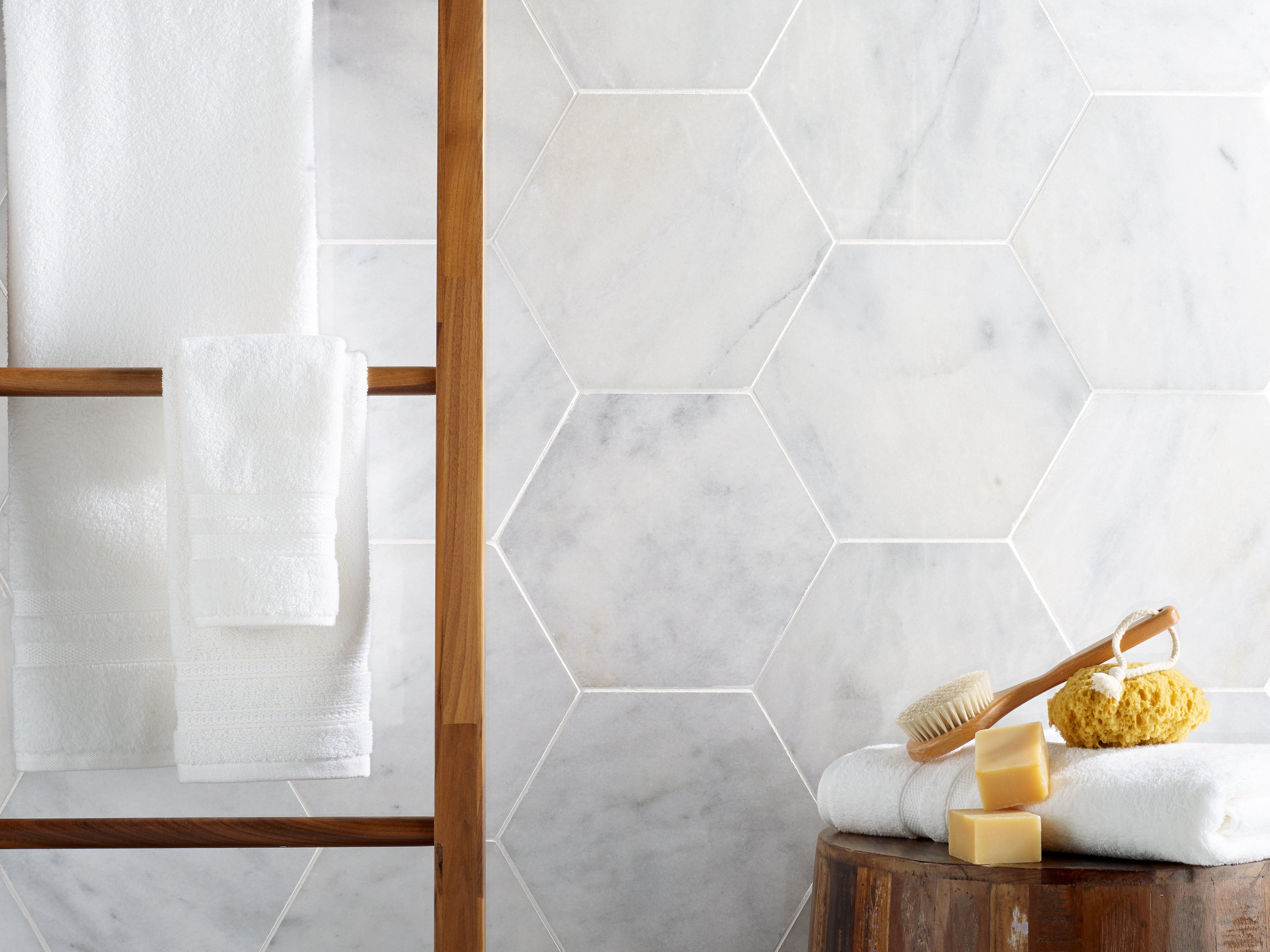 Bianco Blanco Hexagon Polished Marble Tile