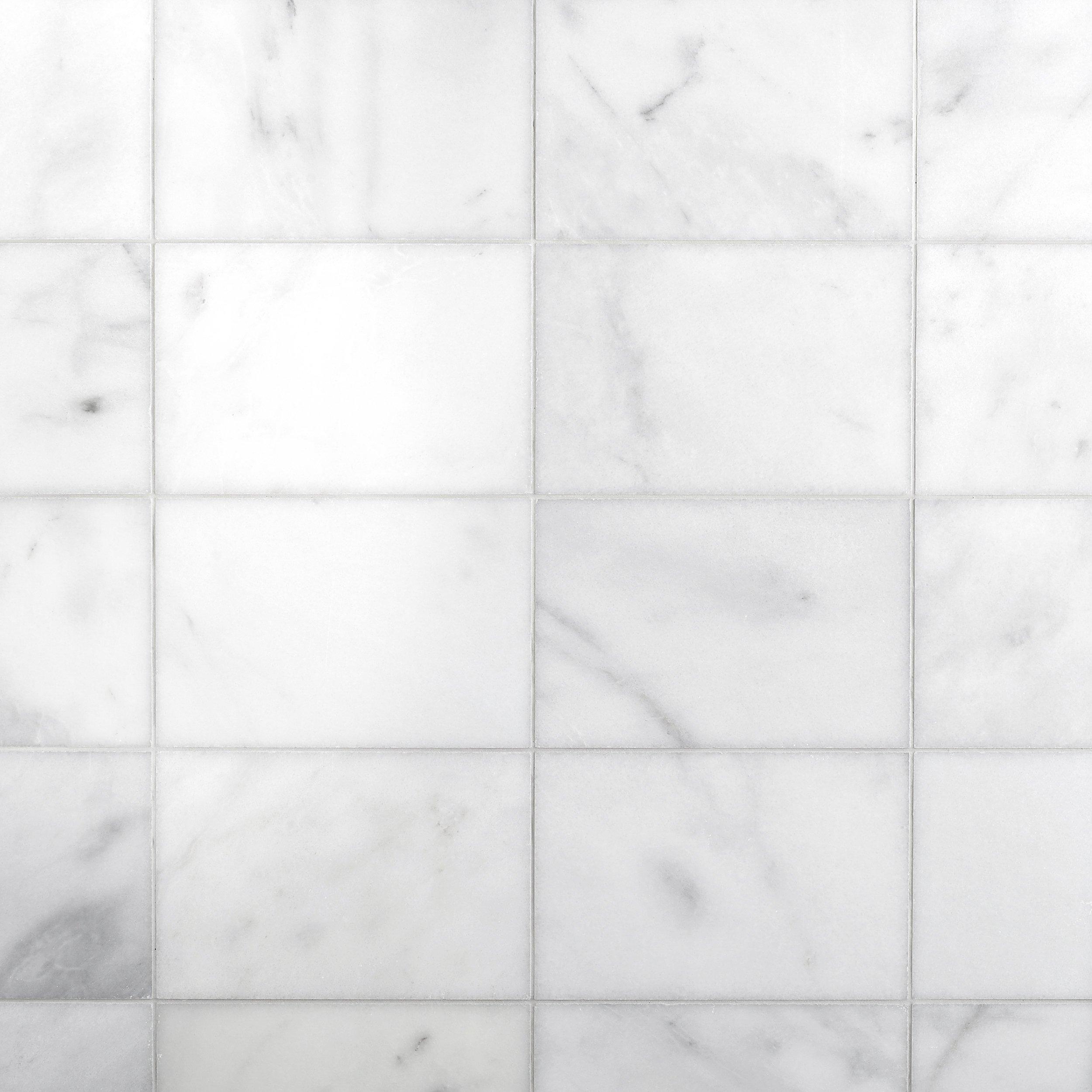 Carrara Chateau Polished White Marble Tile | Floor and Decor