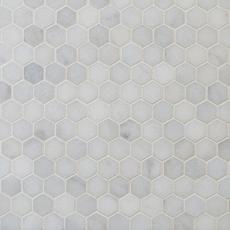 Carrara Chateau 2 In Hexagon Tumbled Marble Mosaic 11 X 12 100702000 Floor And Decor