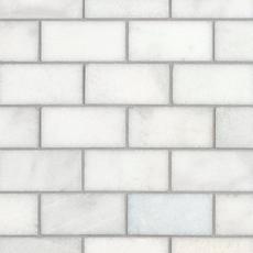 Carrara Chateau Honed Marble Brick Mosaic - 12 x 12 - 100701945 | Floor