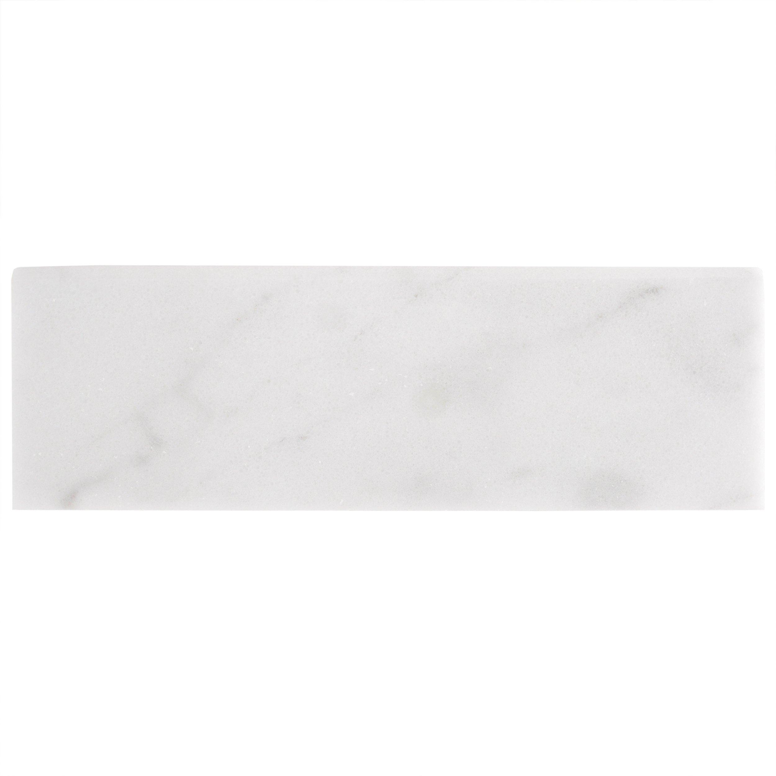 Carrara Chateau Polished White Marble Bullnose | Floor and Decor