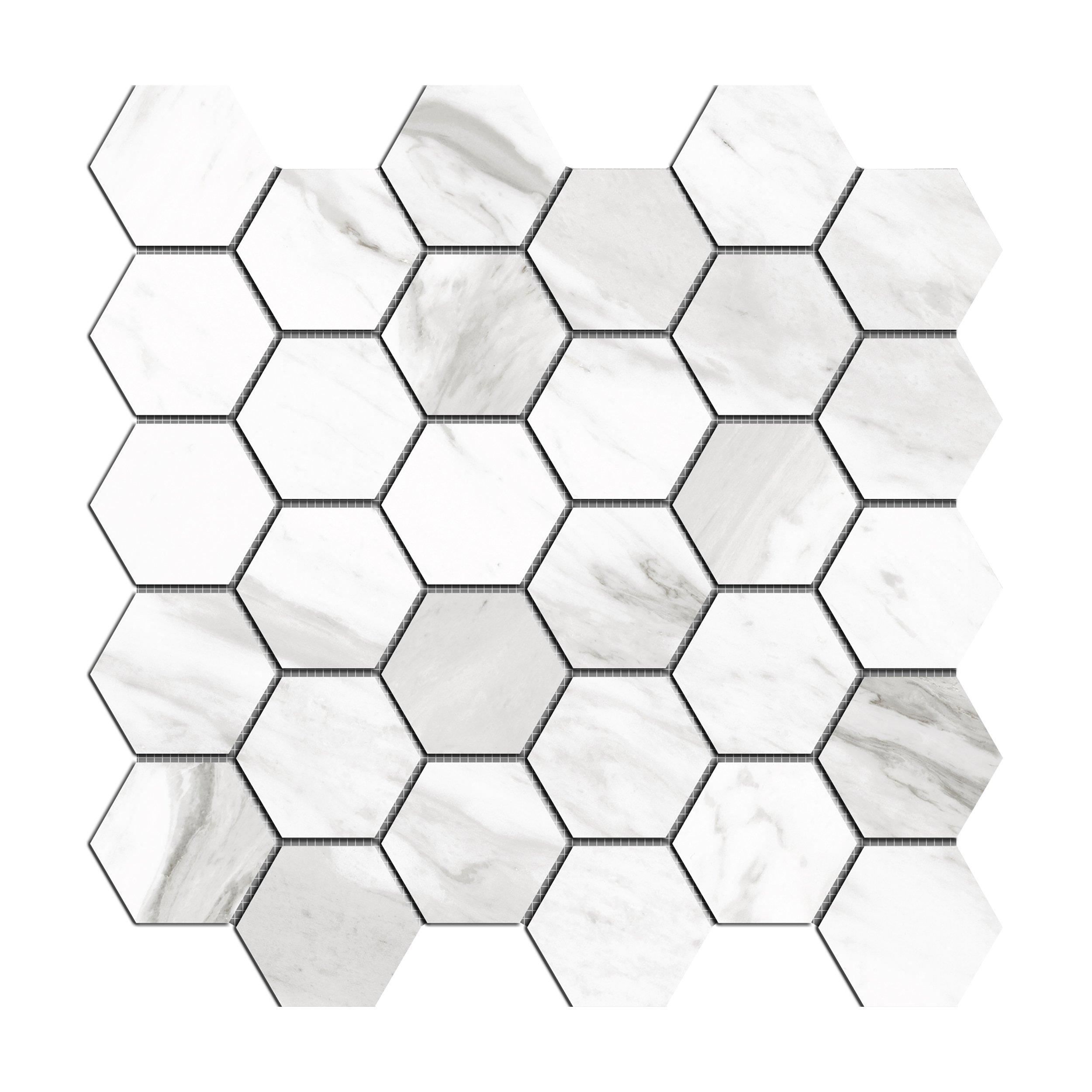 Cesari Iii Polished Hexagon Porcelain Mosaic Floor And Decor 3415