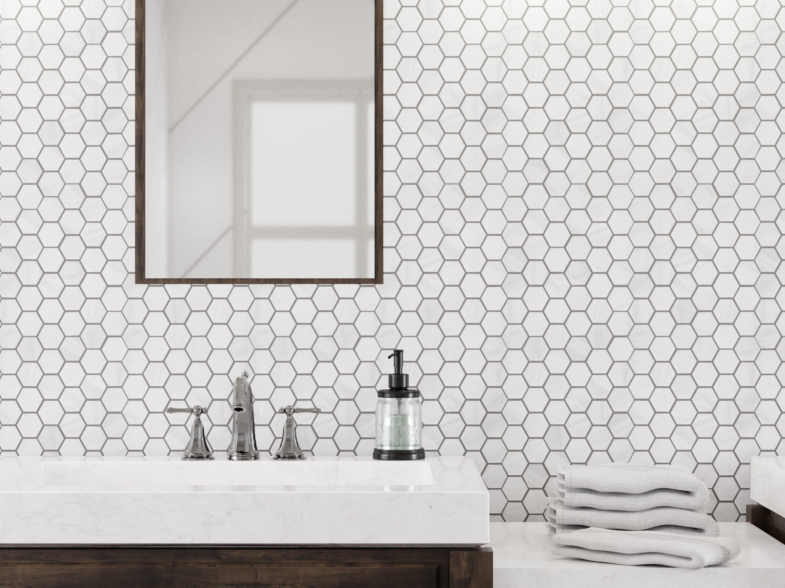 Cesari III Hexagon Polished Porcelain Mosaic