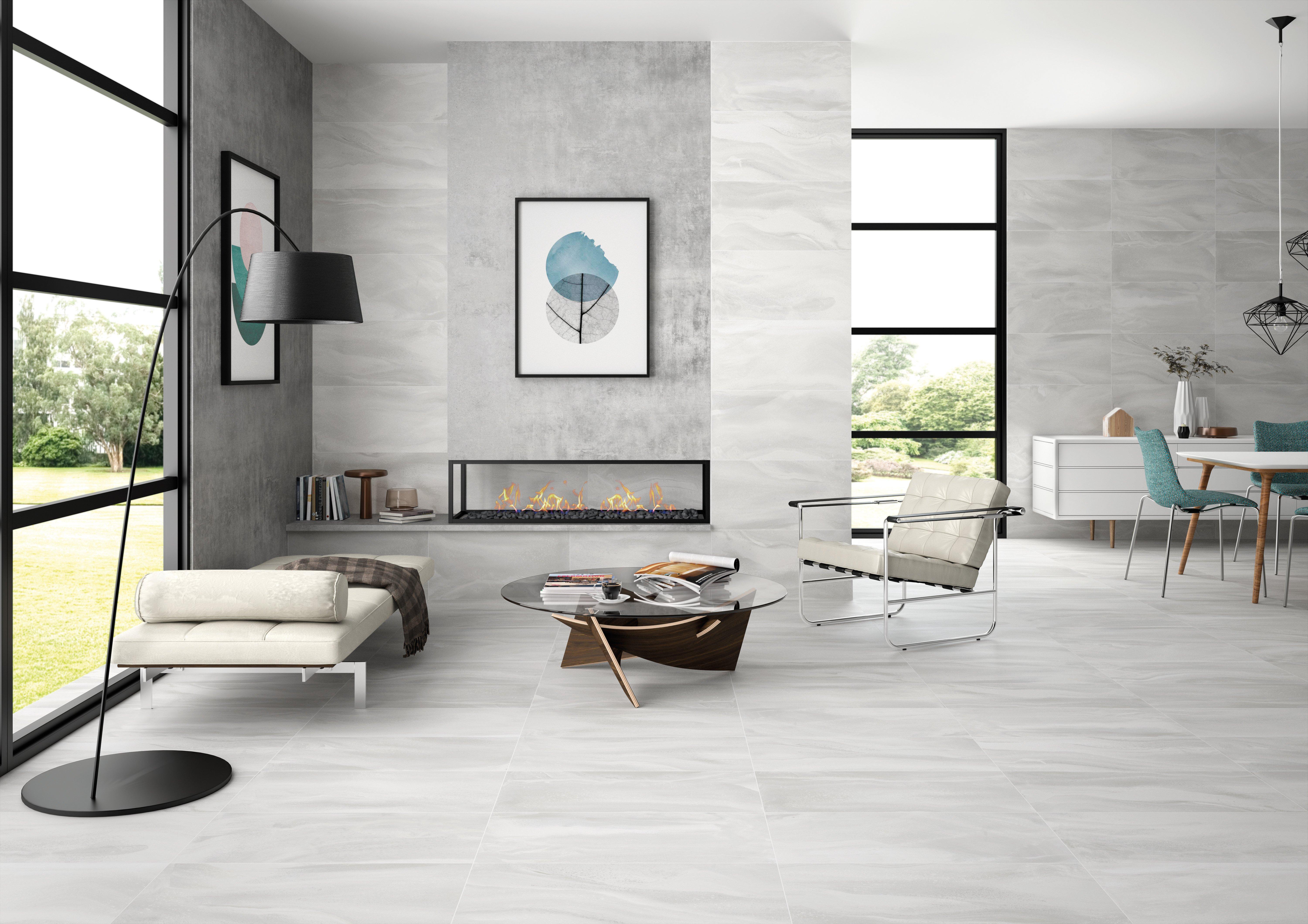Serenity White Porcelain Tile Floor and Decor
