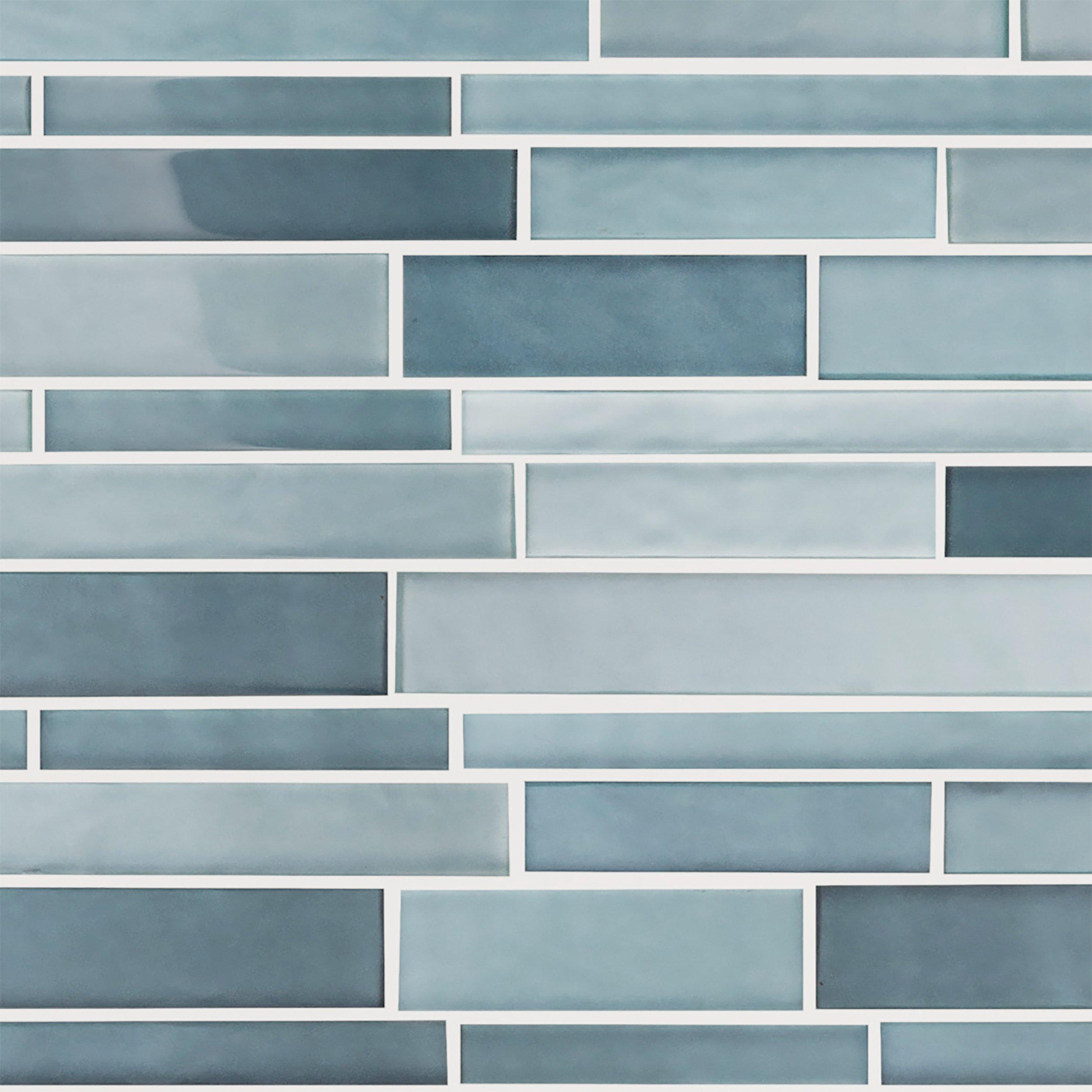 Misty Fjord Linear Glass Mosaic