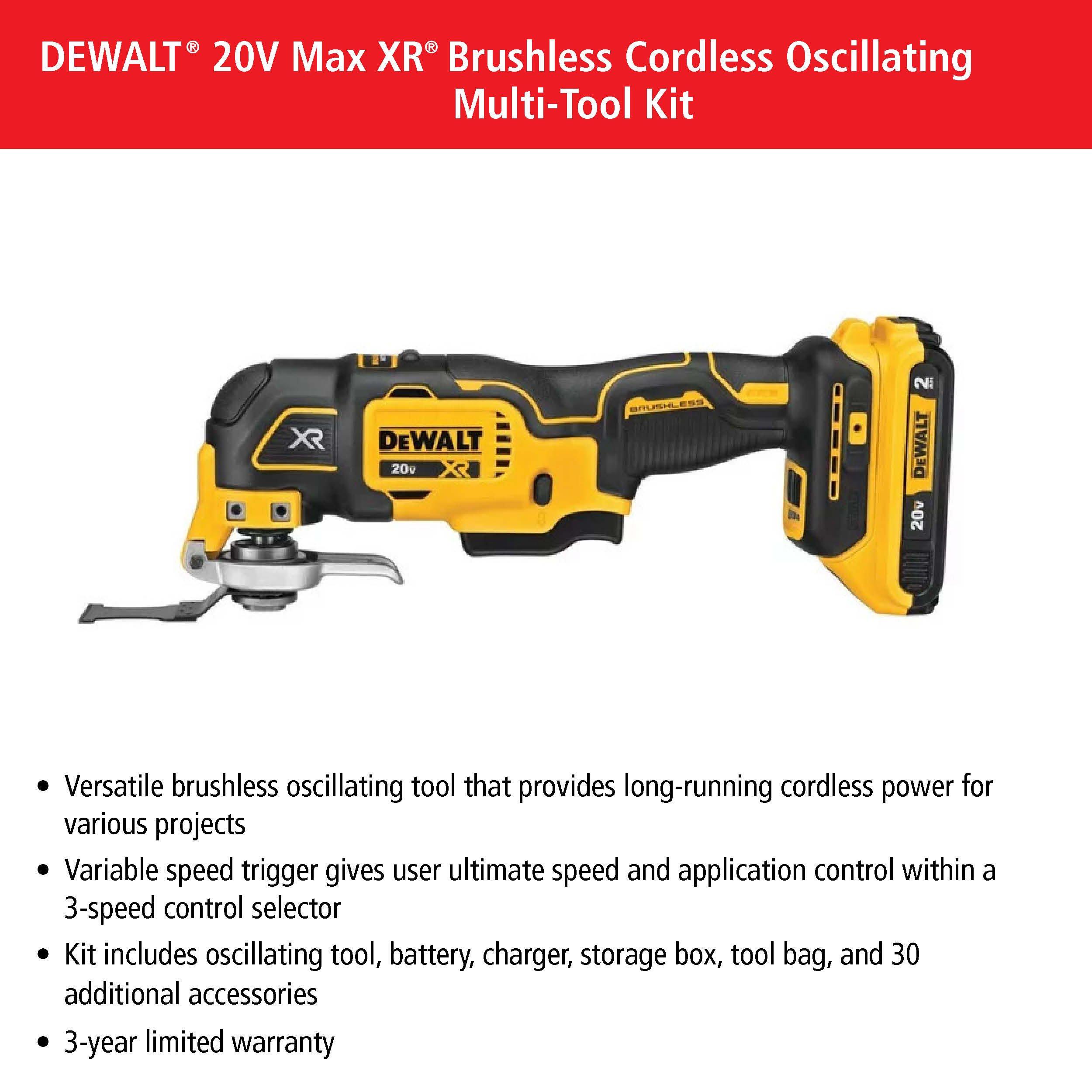 DeWalt 20-Volt Max XR Brushless Oscillating Multi-Tool Kit