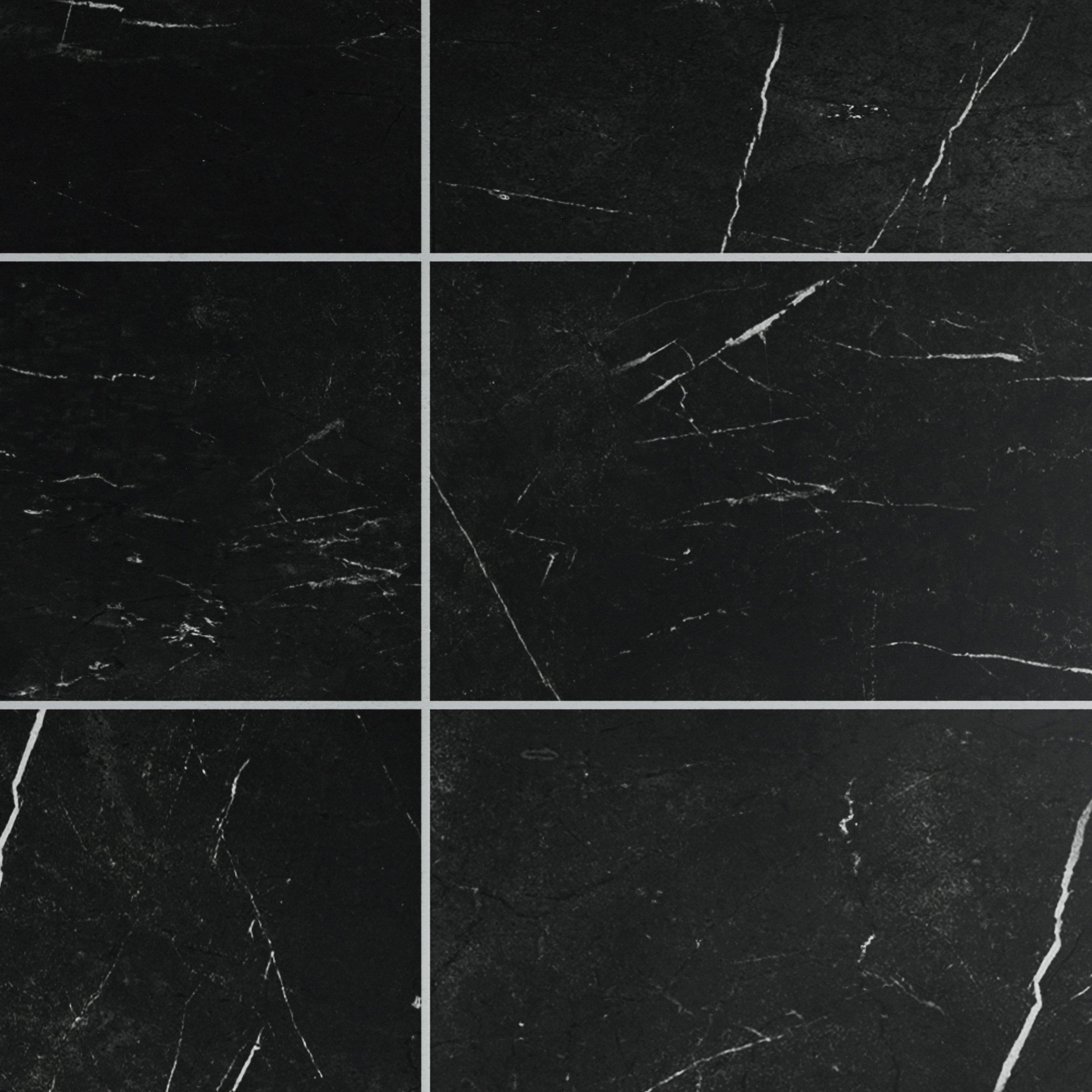 Black Marble Rigid Core Luxury Vinyl Tile - Cork Back