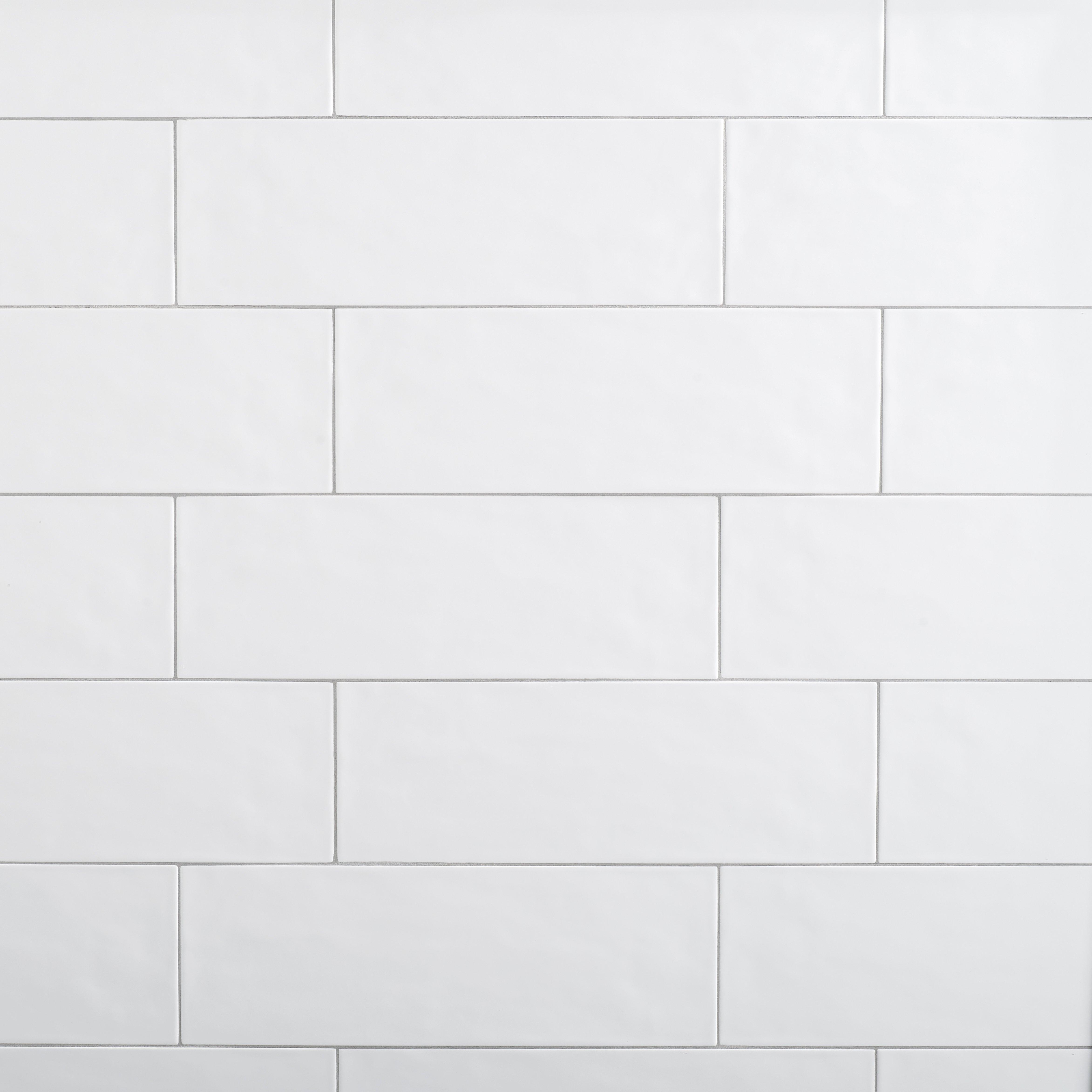 Maiolica White Wall Tile - 4 x 10 - 100465160 | Floor and Decor
