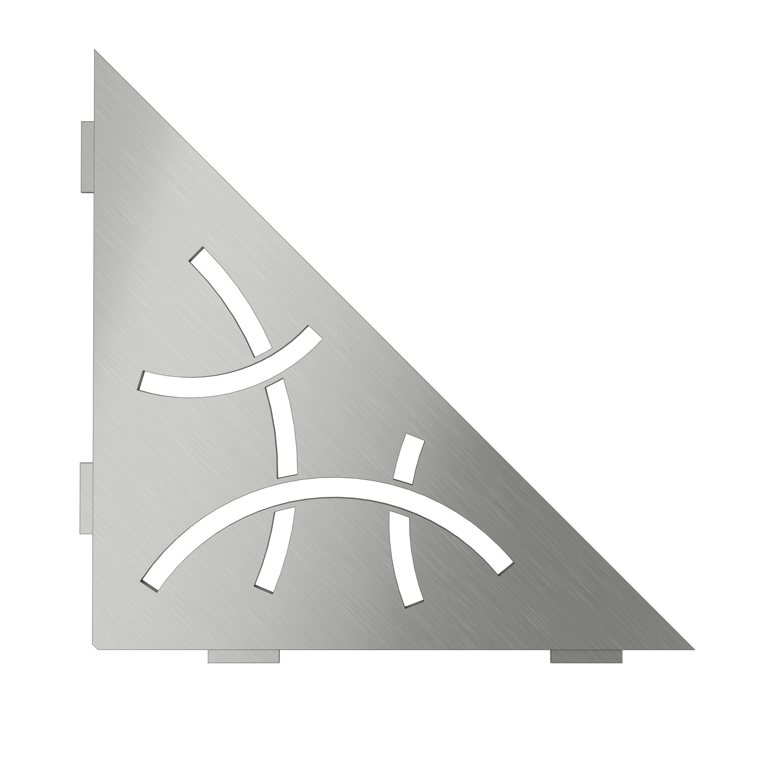 Schluter Shelf Triangular Corner Curve Brush Stainless Steel