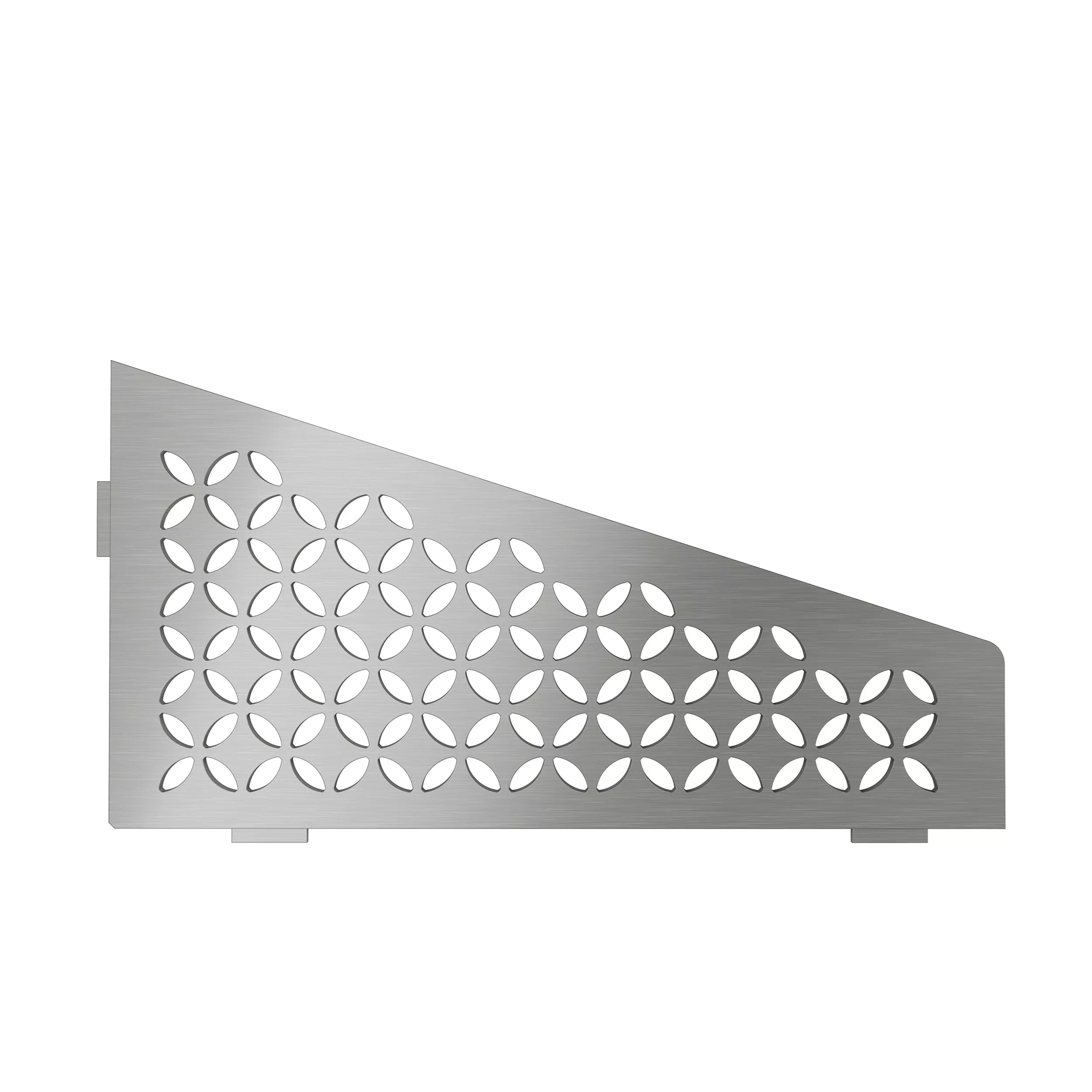 Schluter Shelf Quadrilat Corner Floral Brush Stainless Steel