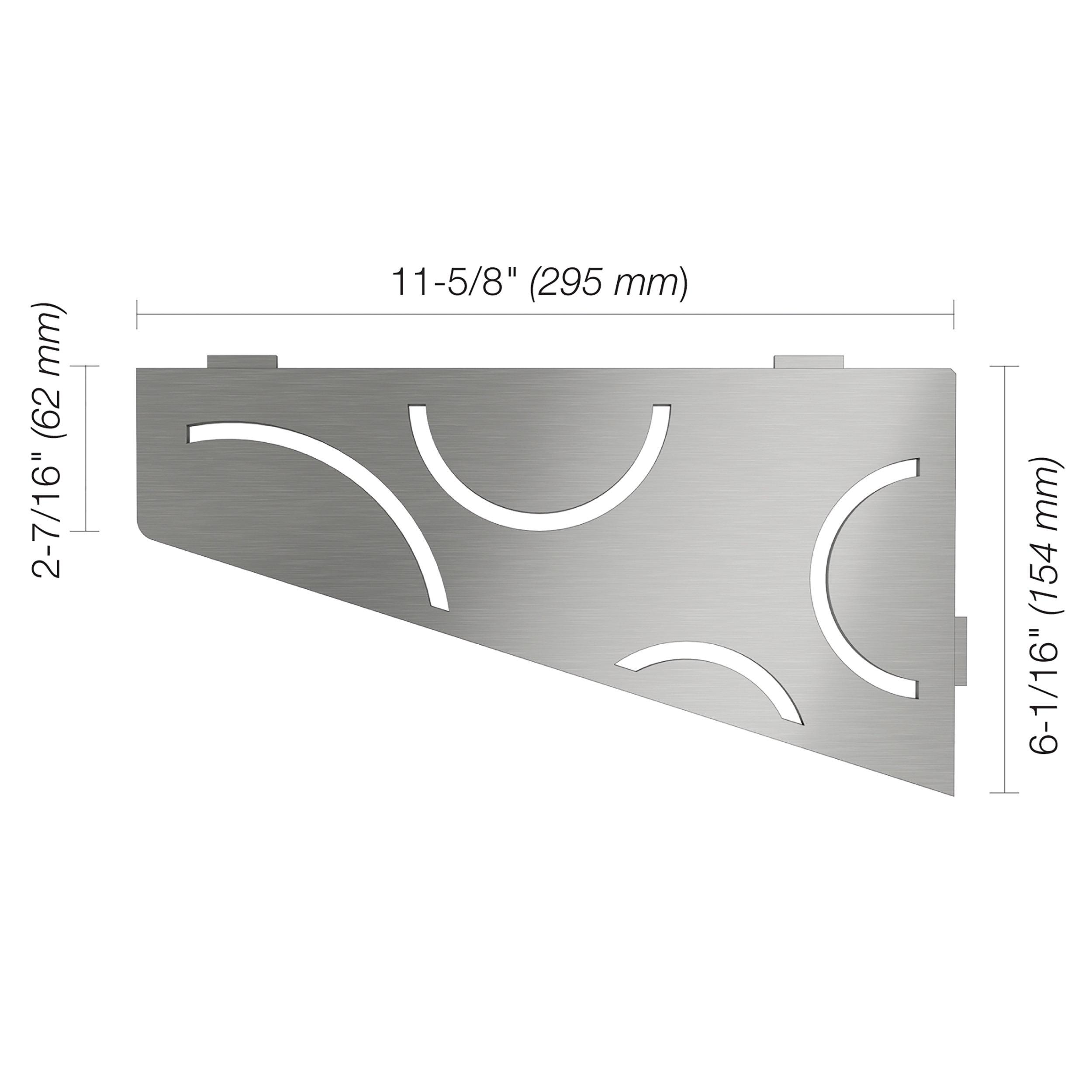 Schluter Shelf Quadrilat Corner Curve Brush Stainless Steel