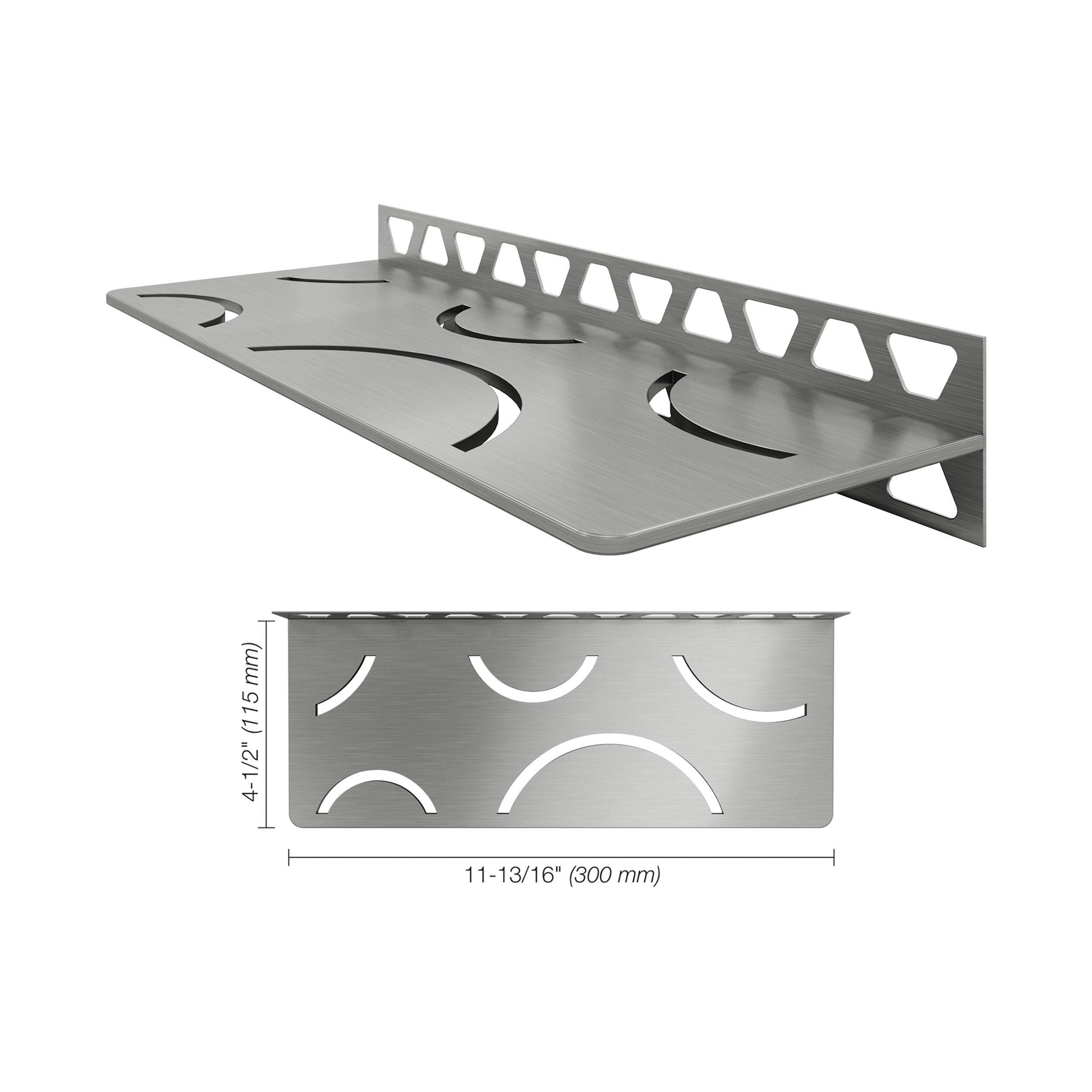 Schluter Shelf Rectangular Wall Curve Brush Stainless Steel