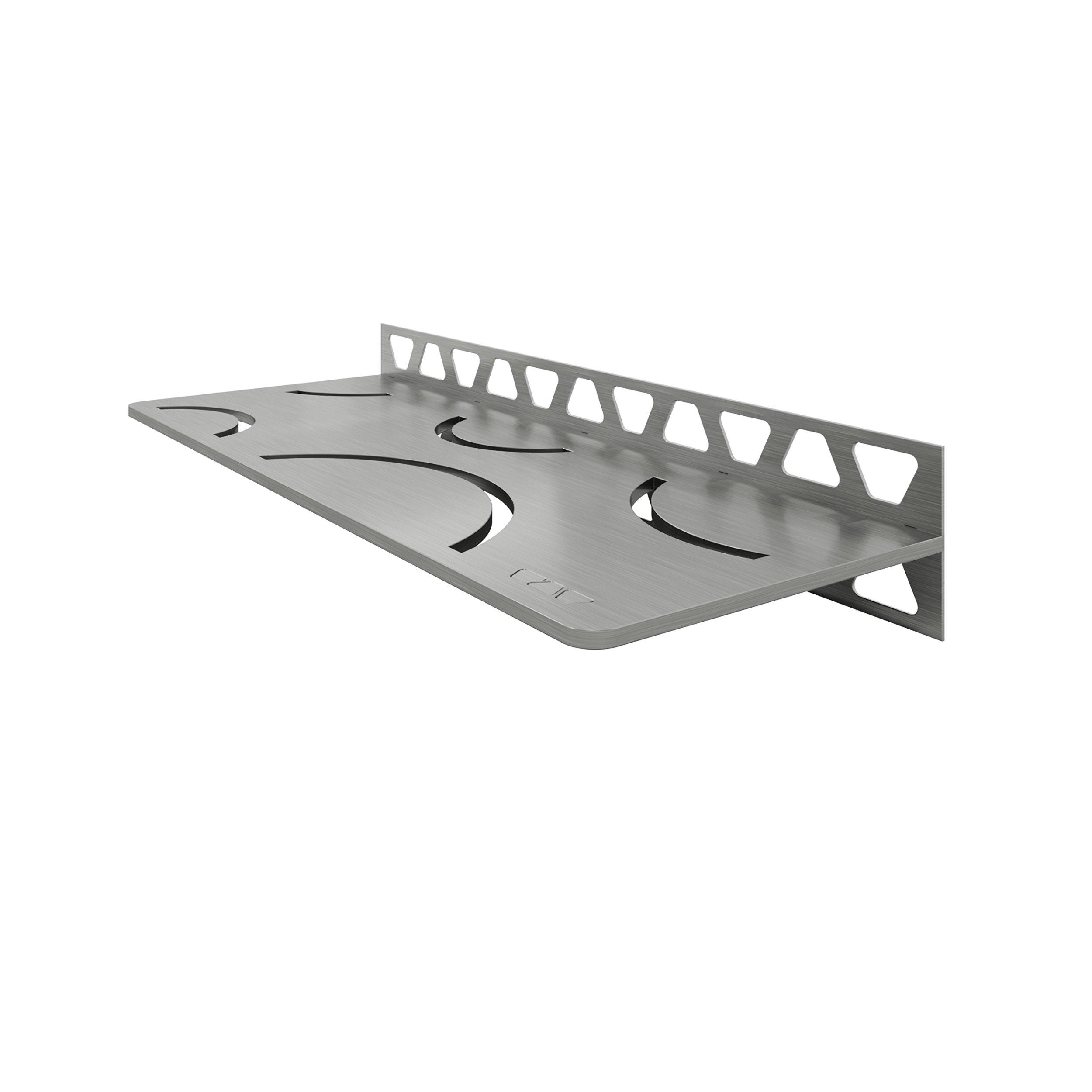 Schluter Shelf Rectangular Wall Curve Brush Stainless Steel