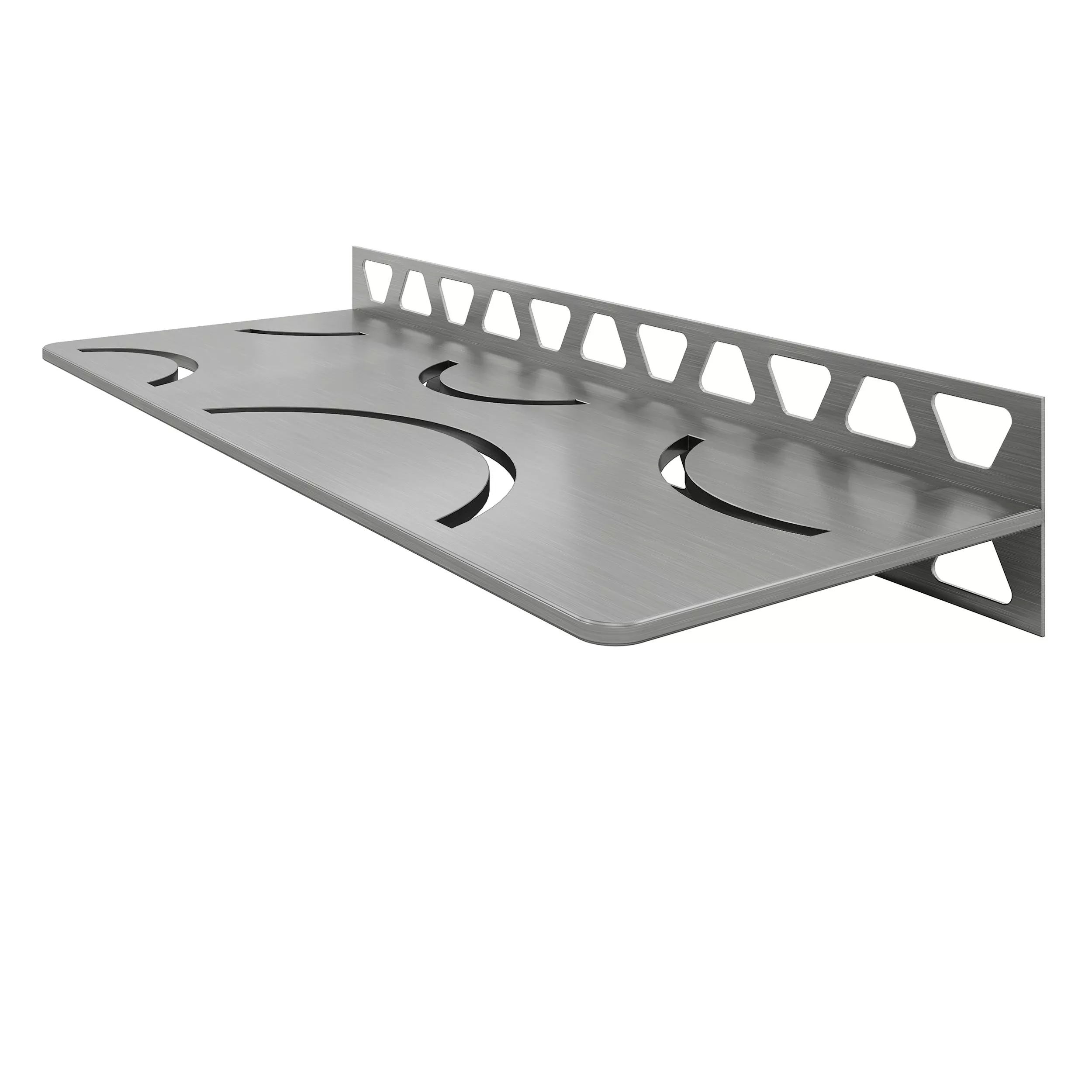 Schluter Shelf Rectangular Wall Curve Brush Stainless Steel