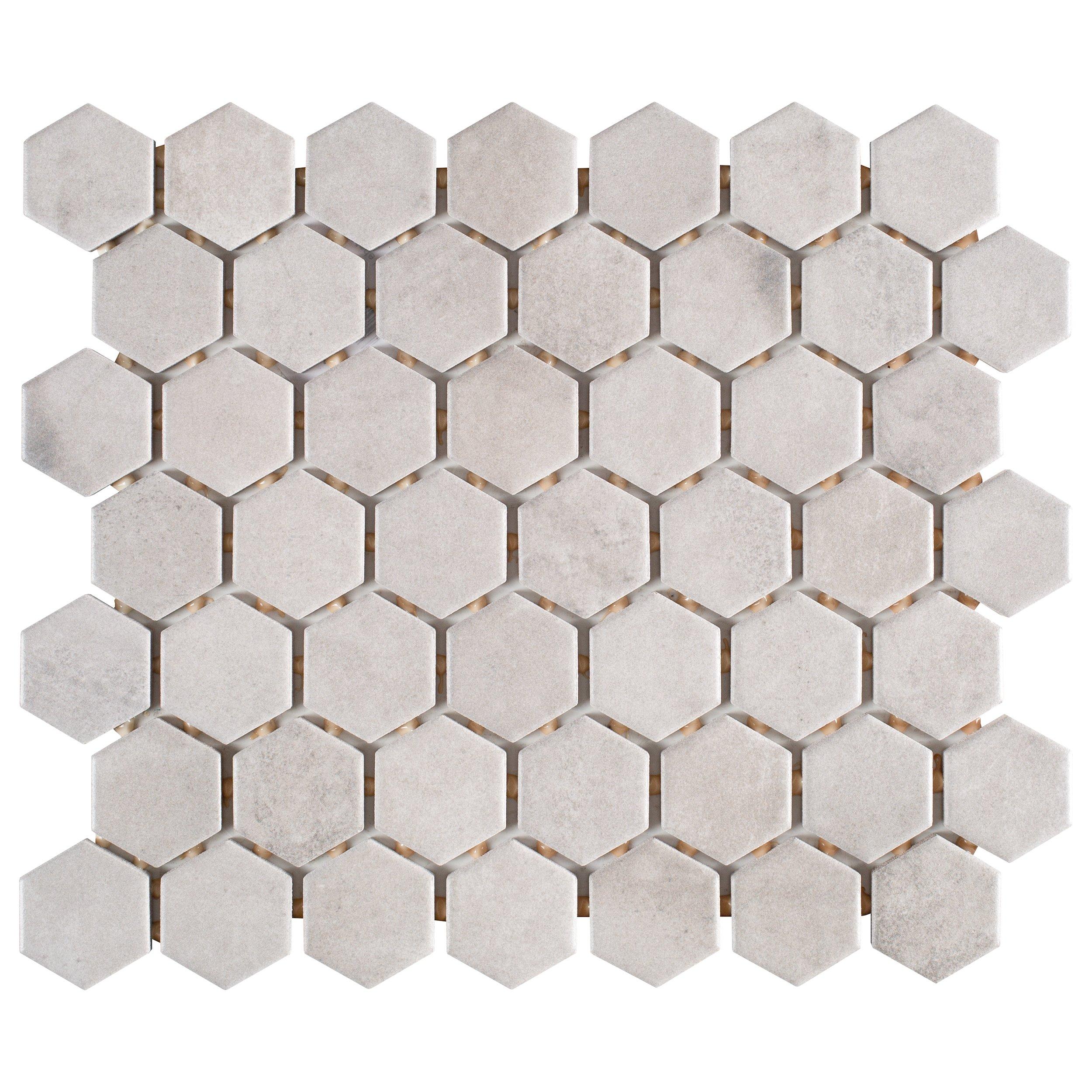 Marble Art 1.5 in. Hexagon Ceramic Mosaic 12 x 12 100609205 Floor