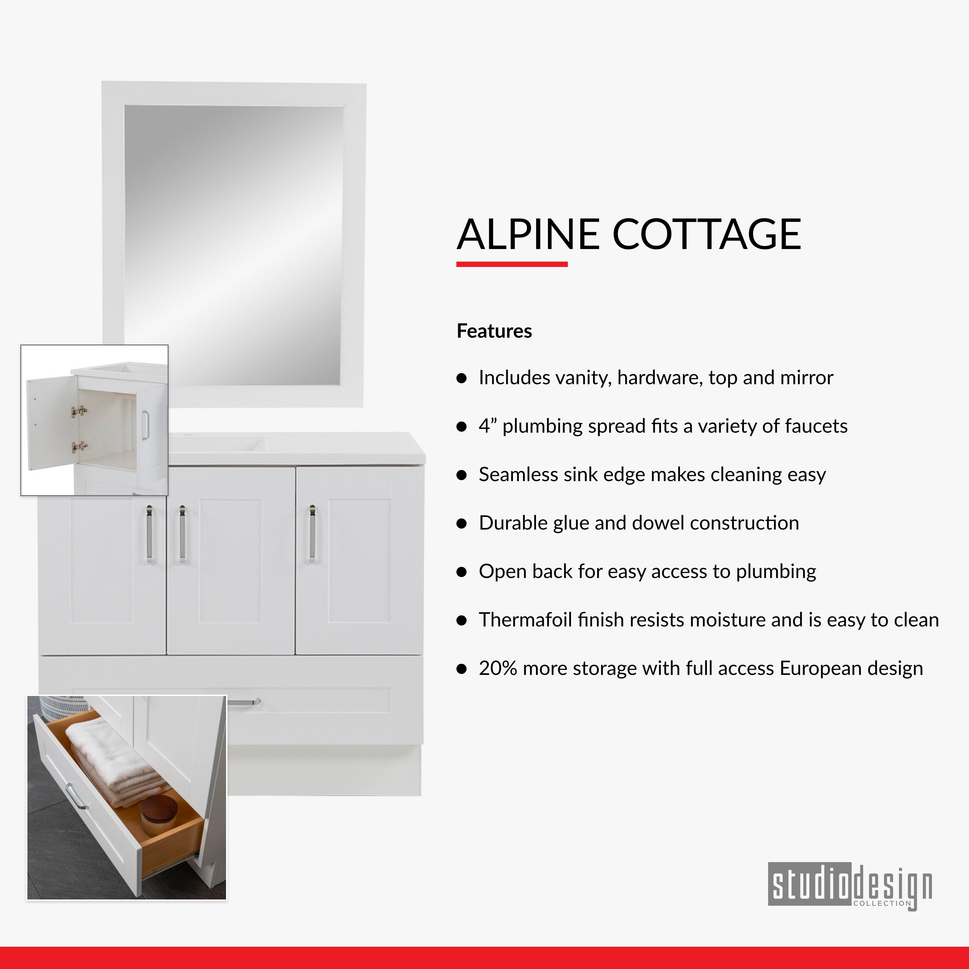 Alpine Cottage 30 in. Vanity -Includes Mirror