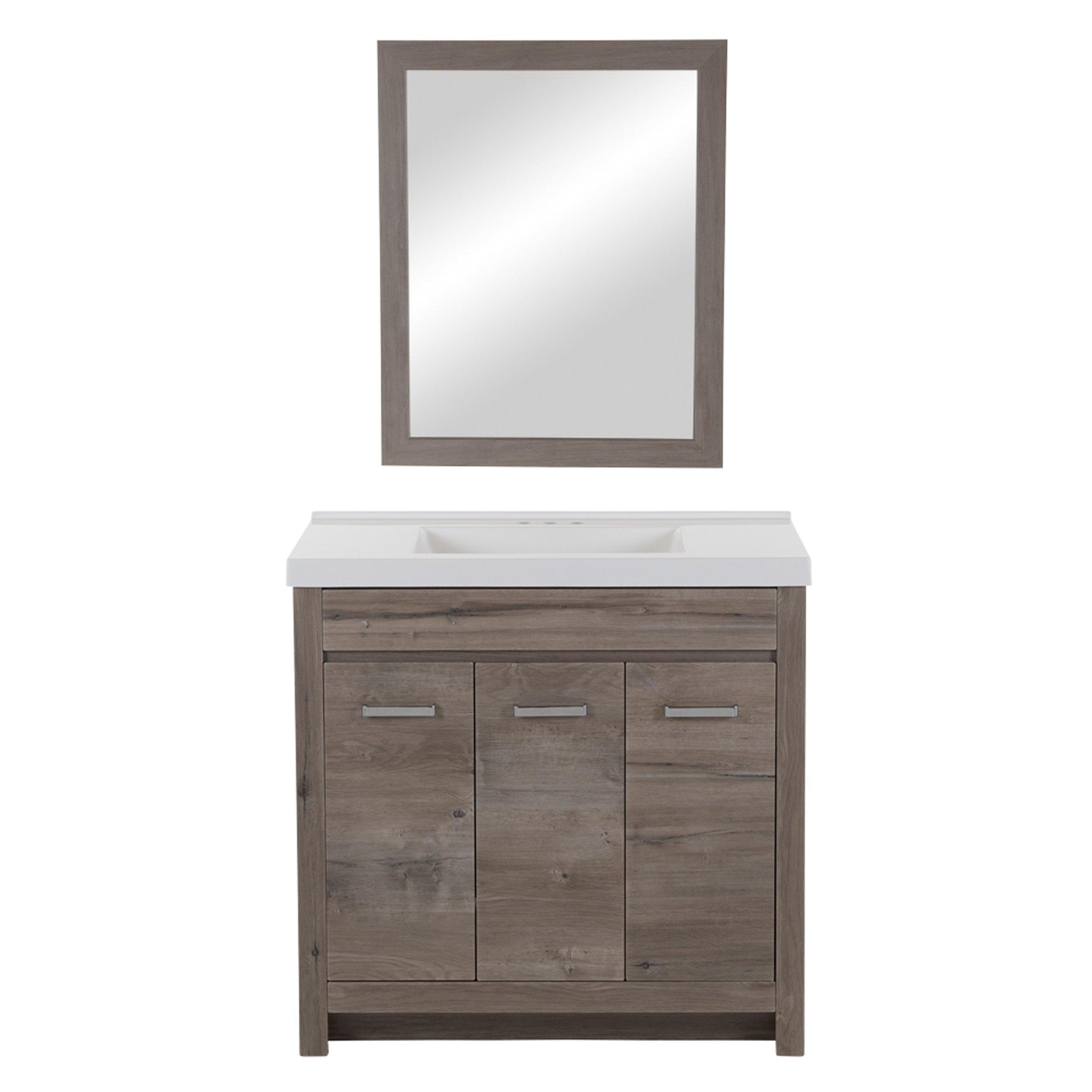 Oslo 36 in. Washed Oak Vanity Floor and Decor