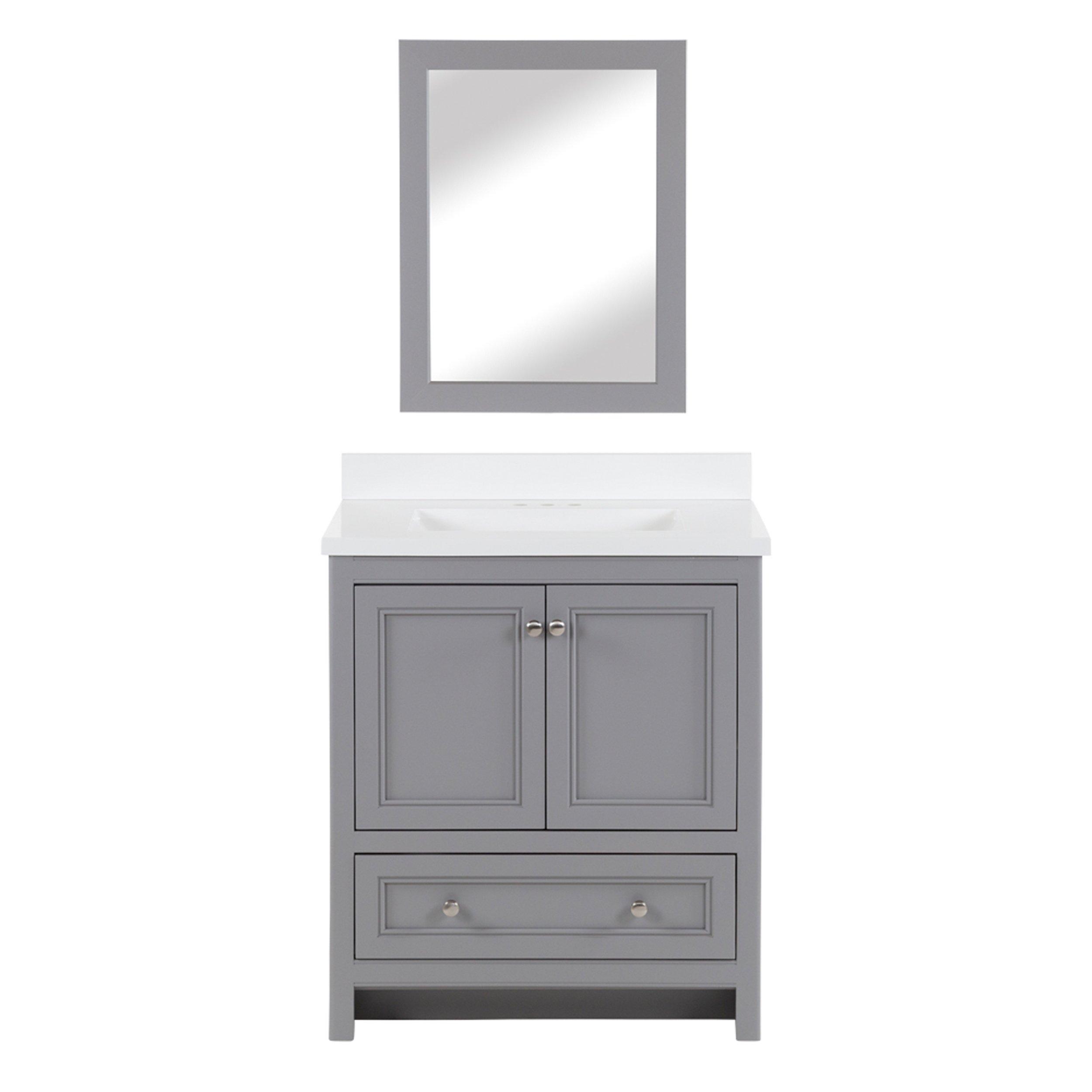 Sutherland 30 in. Mist Gray Vanity Includes Mirror