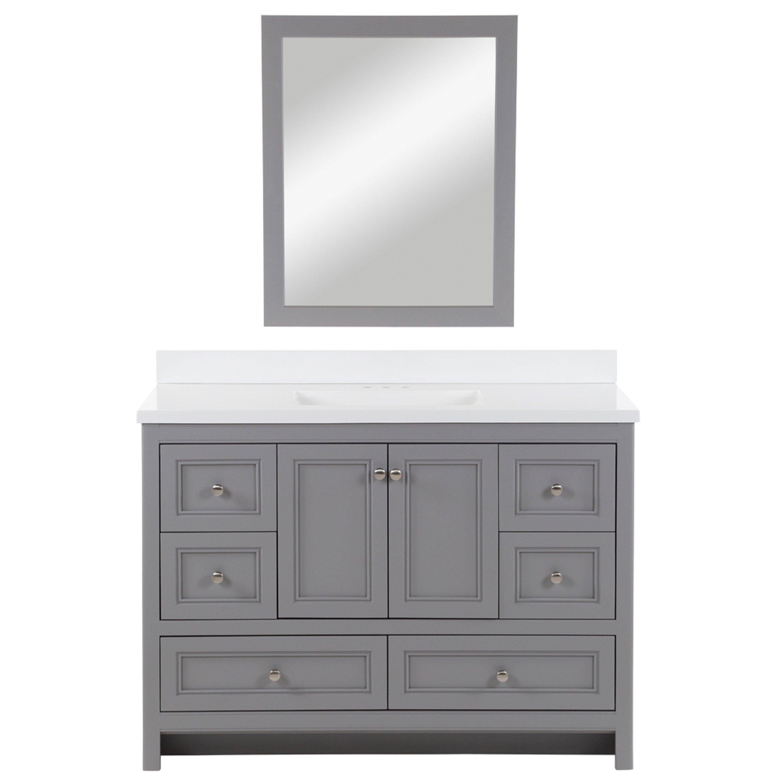 Sutherland 48 in. Mist Gray Vanity Includes Mirror