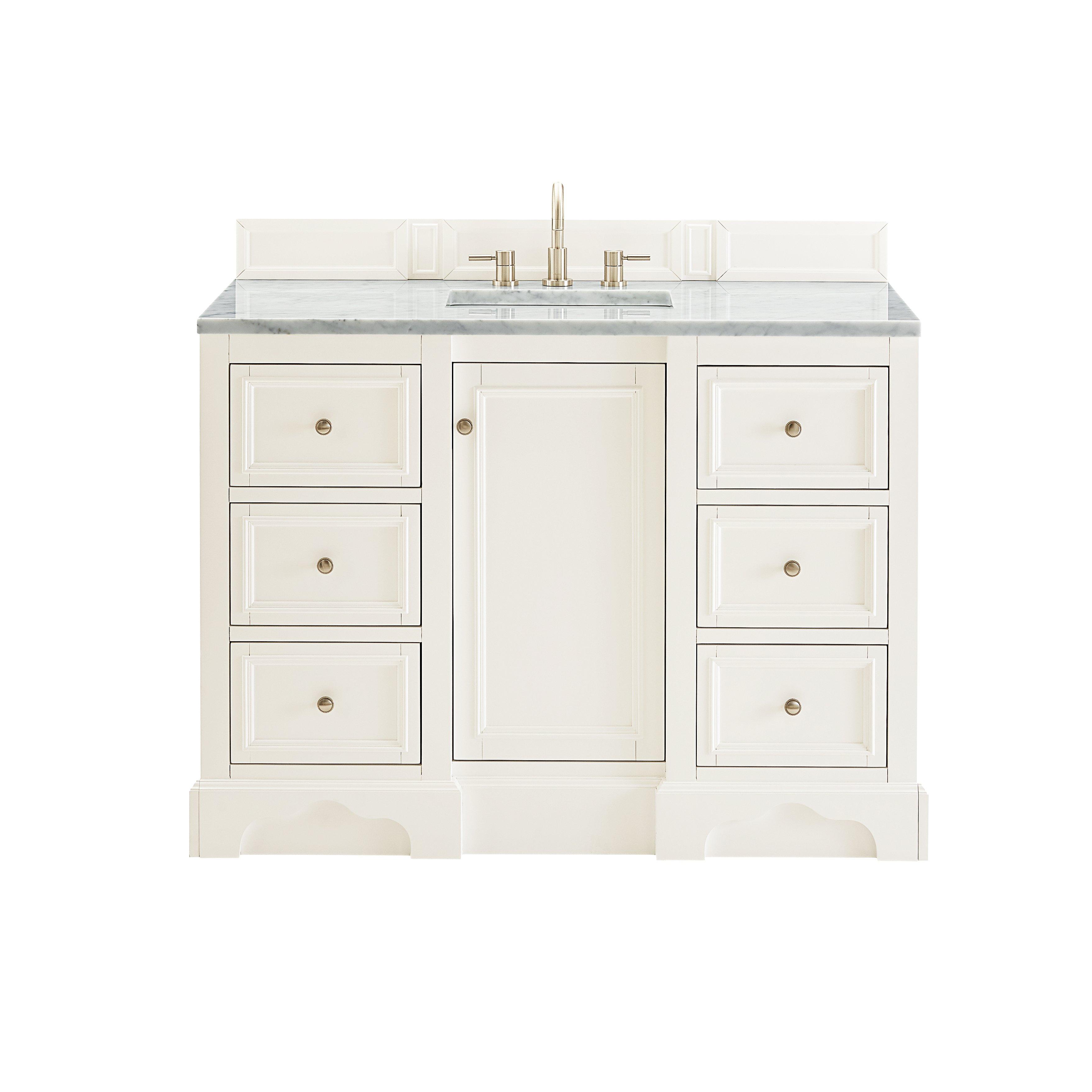 Desoto 48 in. Bright White Vanity with Carrara Top - 48in. - 100739085 ...