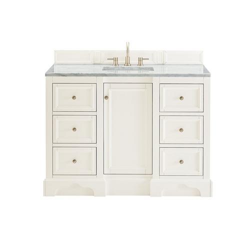 Bright White Vanity With Carrara Top, 48 White Bathroom Vanity Top