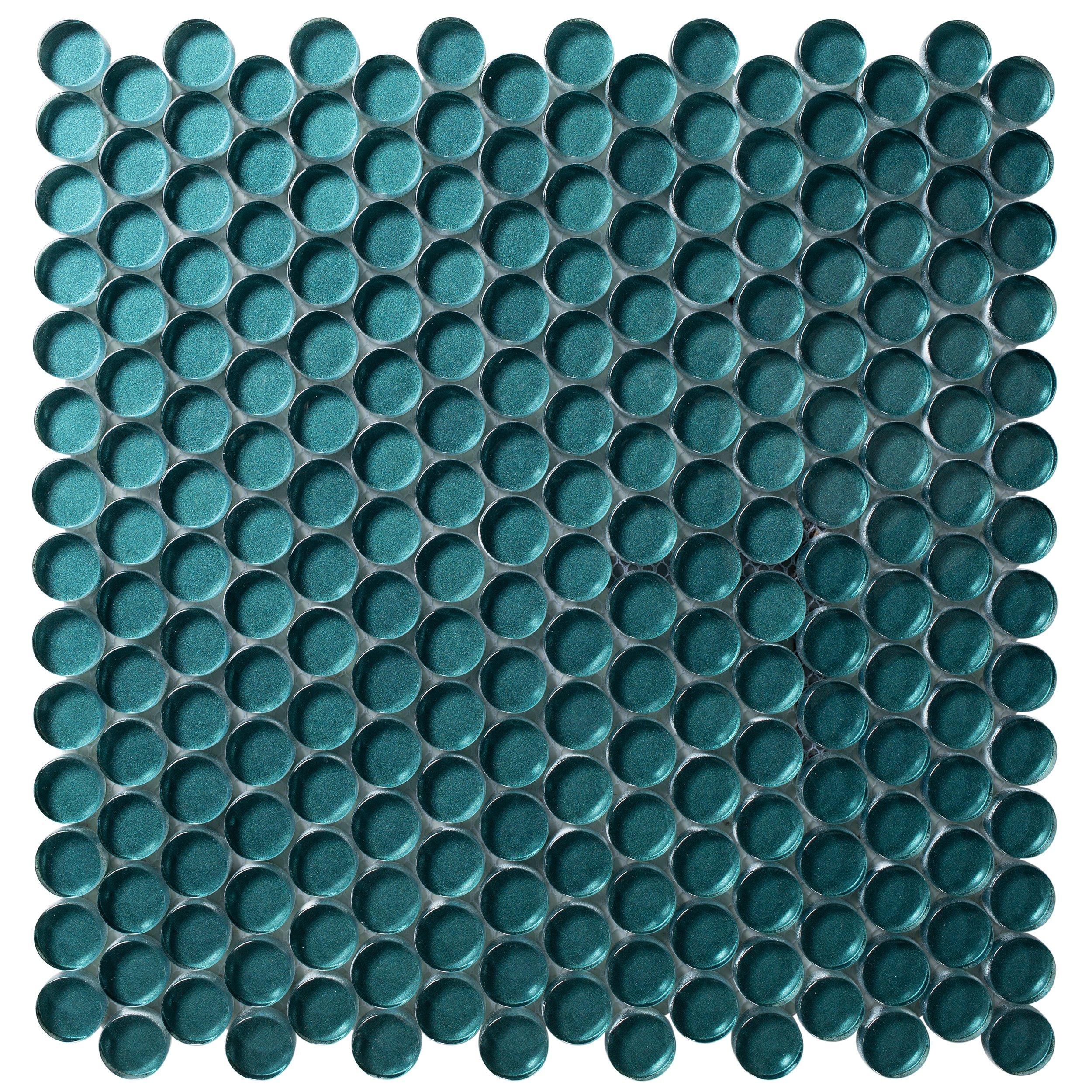 Peacock Glass Penny Mosaic