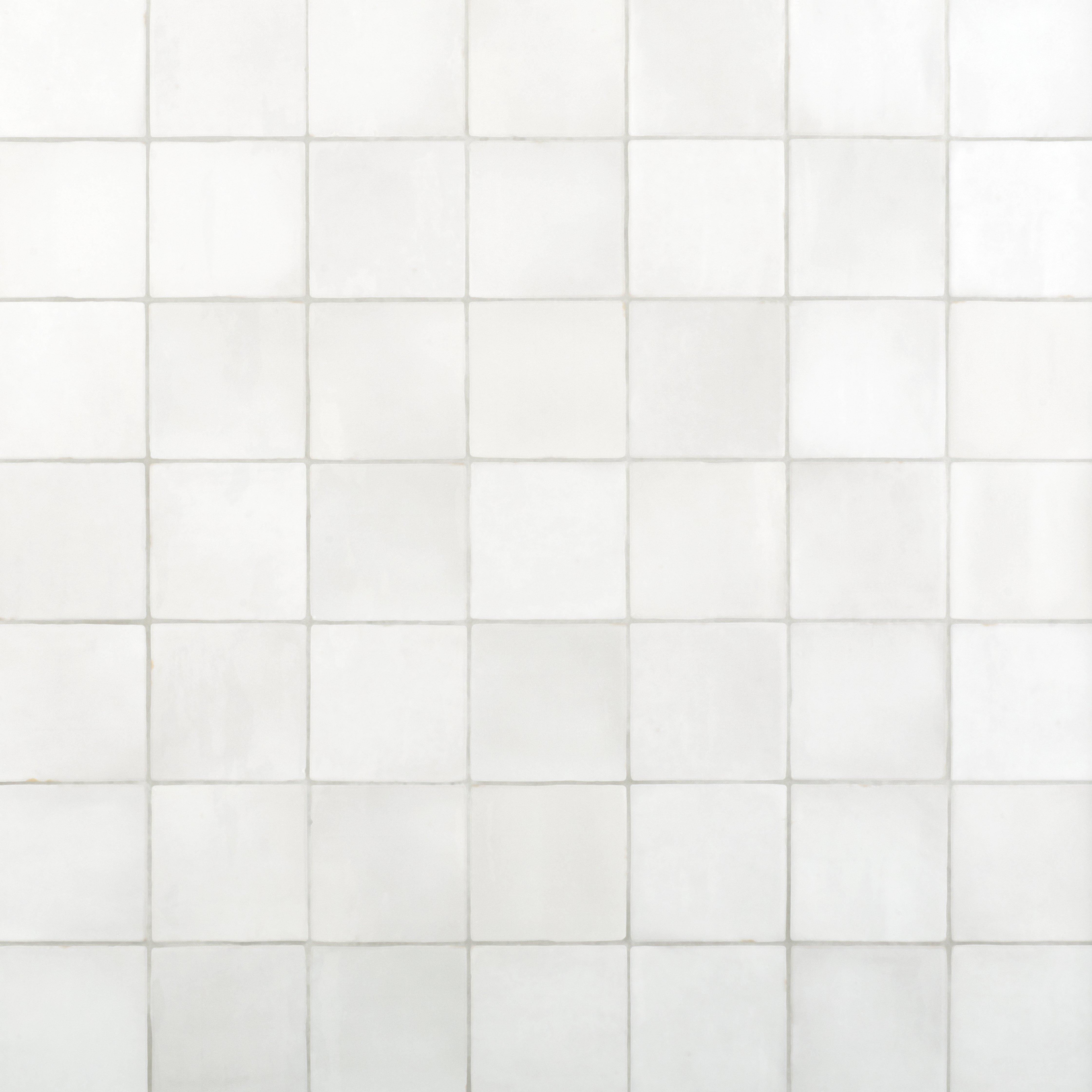 Zellige Perla Polished White Ceramic Tile