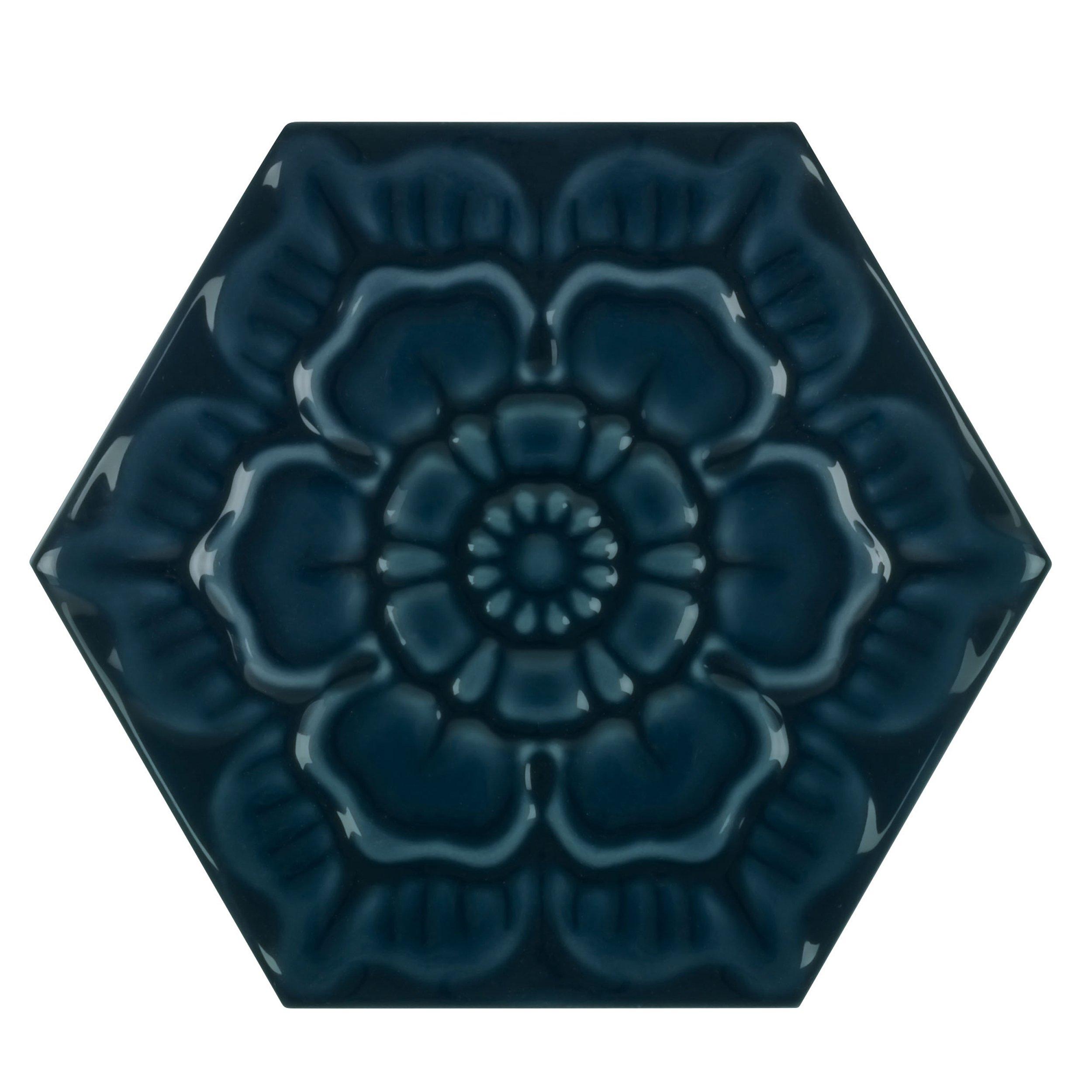 Gashira Hex Indigo Blue Ceramic Tile