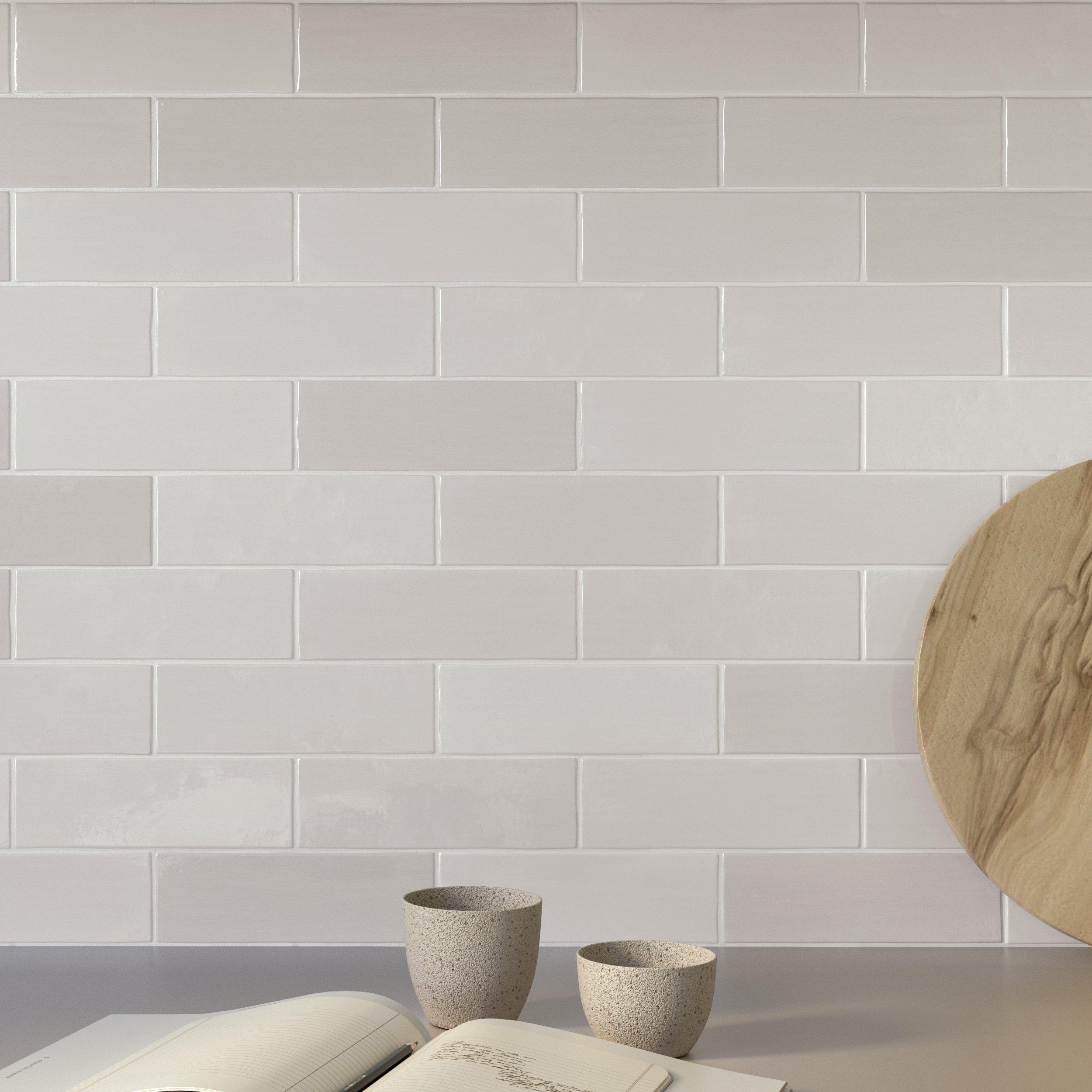 Zellige Pearl Opal Polished Ceramic Tile