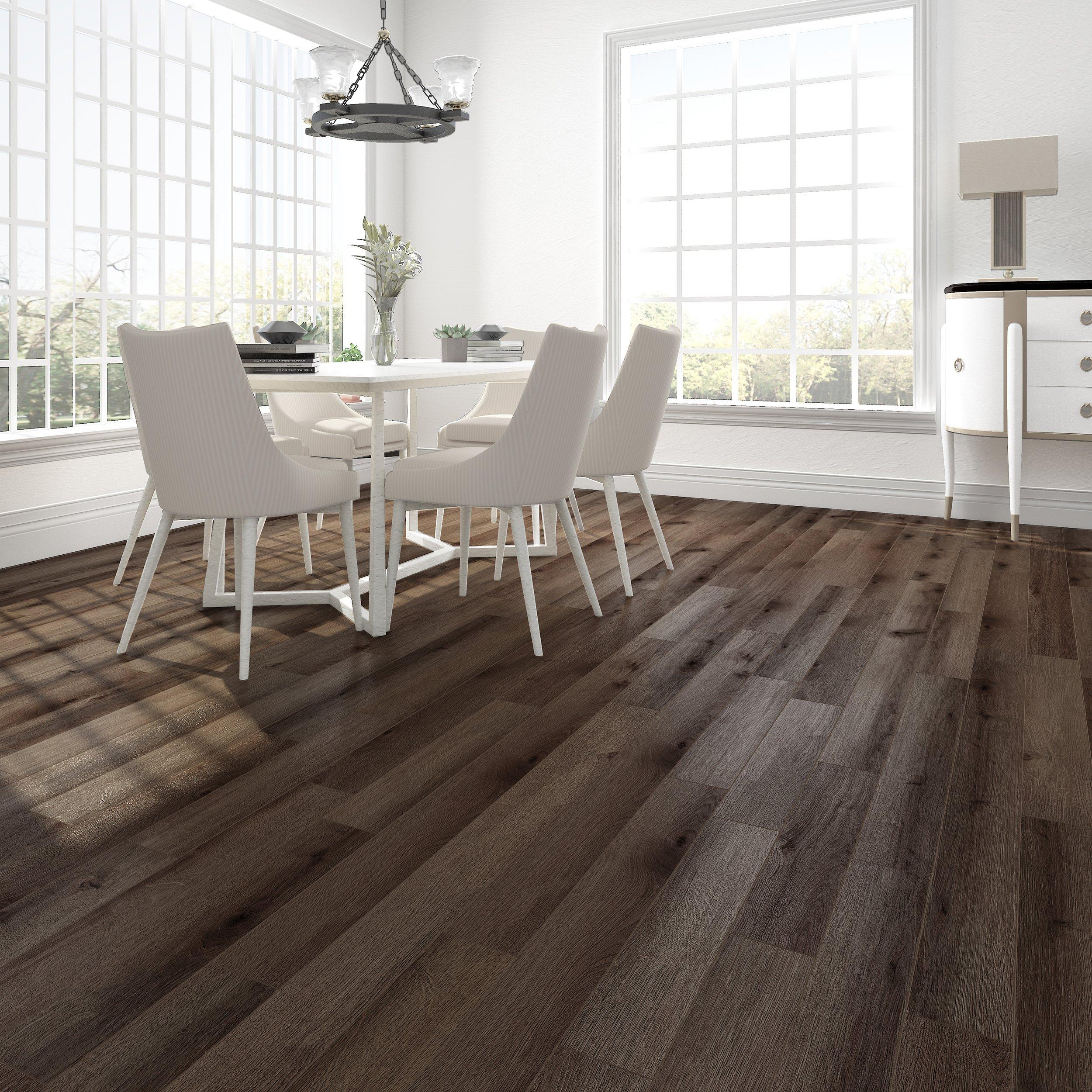 Mocha Pecan Multi Length Rigid Core Luxury Vinyl Plank - Foam Back