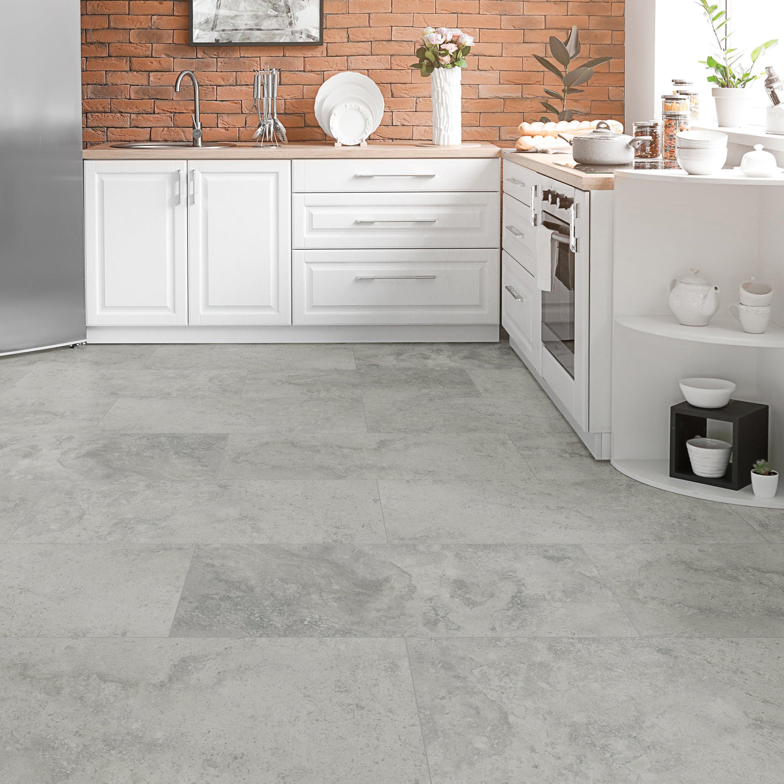 Light Grey Marble Rigid Core Luxury, Luxury Vinyl Tile For Kitchen Floor