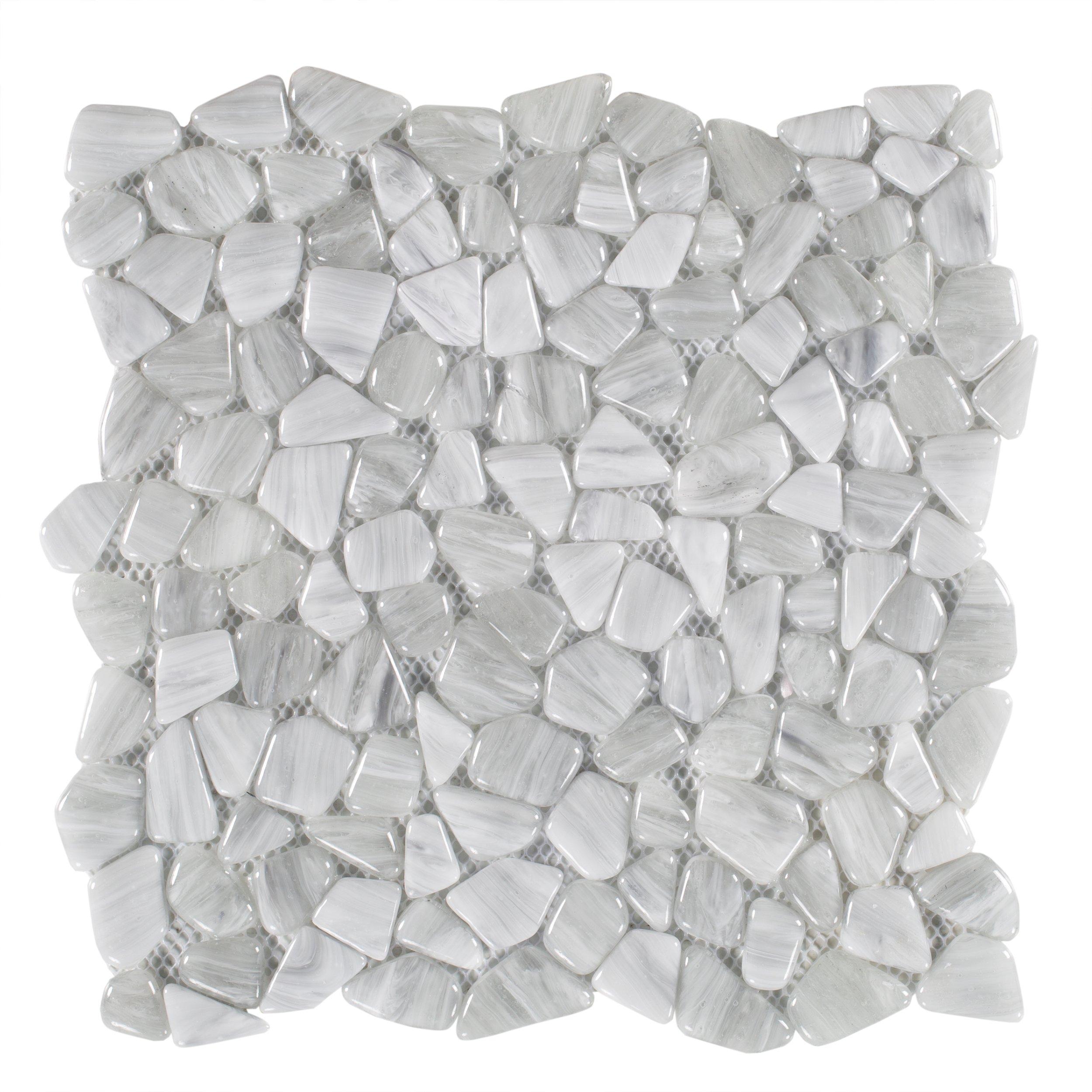 Crystal Cove Glass Pebble Mosaic 12 x 12 100618800 Floor and Decor