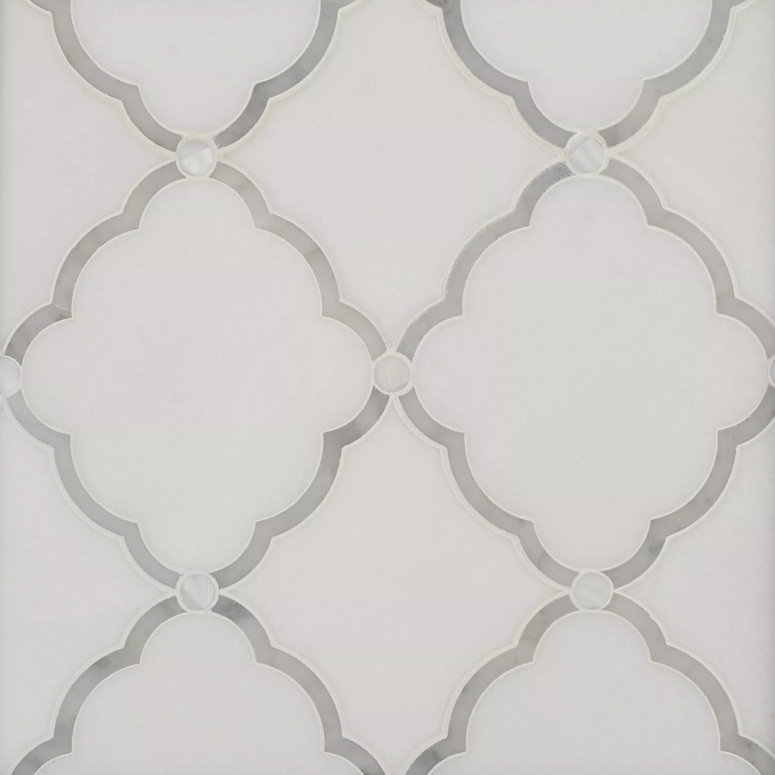 Eden III Thassos and Mother of Pearl Waterjet Mosaic