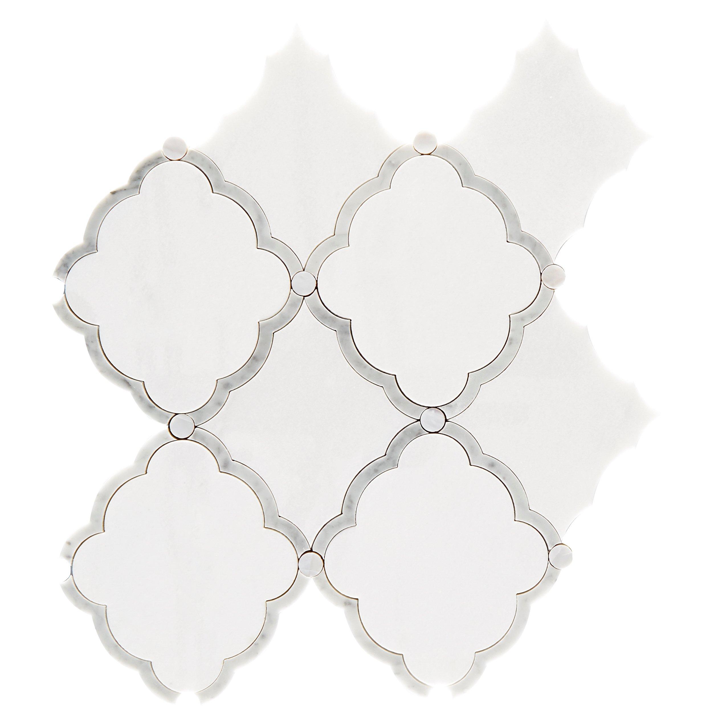 Eden Thassos Mother of Pearl Waterjet Marble Mosaic